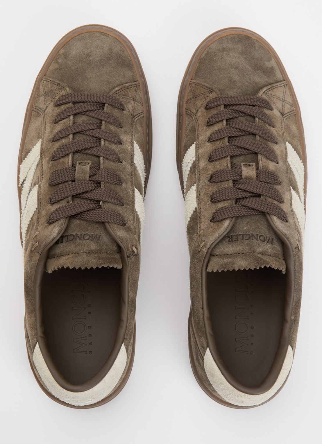 Moncler Monaco2 sneaker van suede - detail 2 khaki