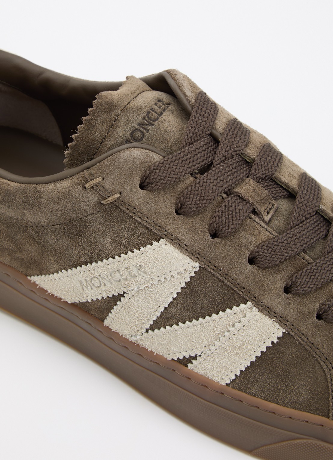 Moncler Monaco2 sneaker van suede - detail 4 khaki