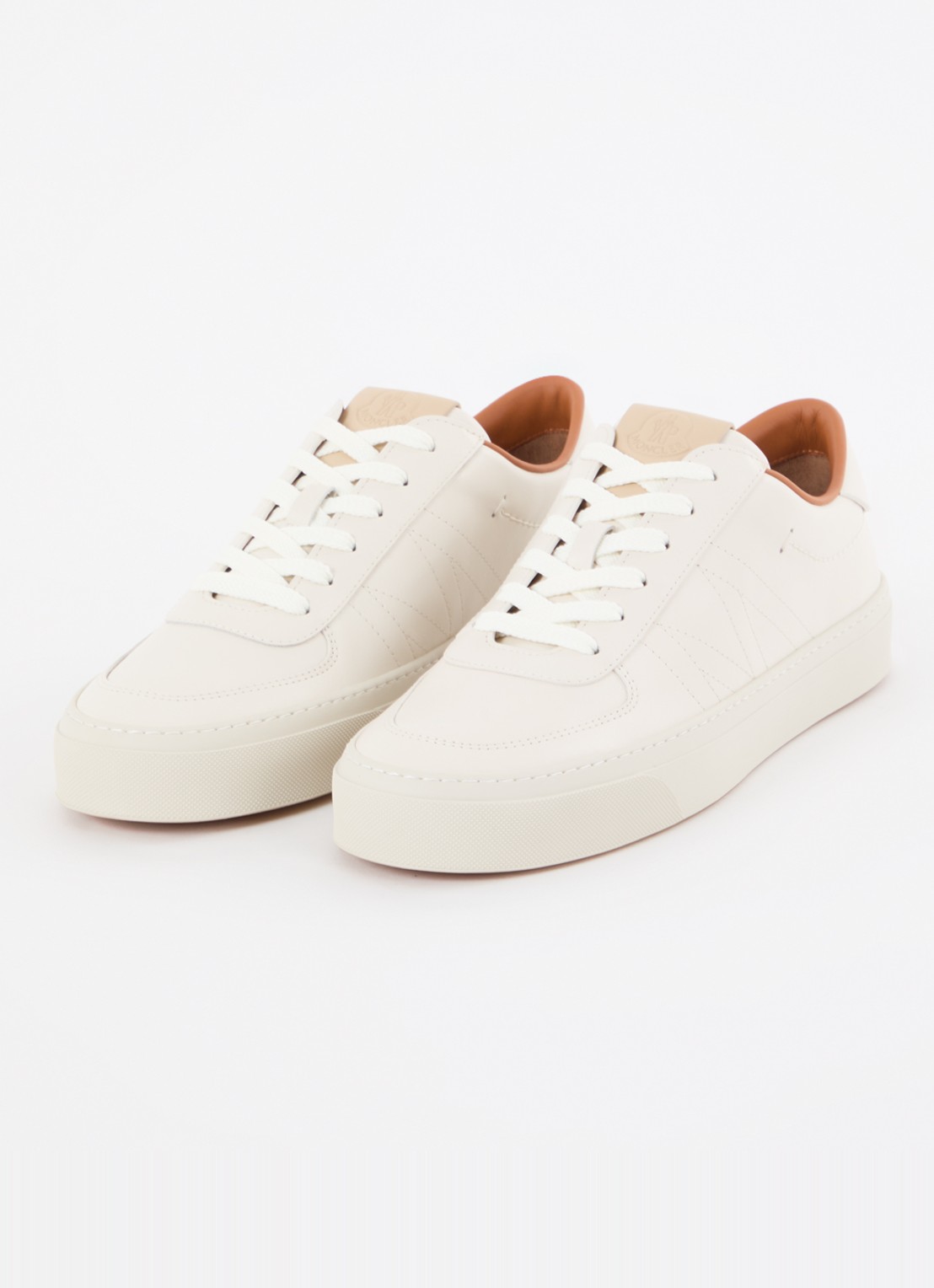 Moncler Monclub sneaker van leer  - detail 3 gebroken wit