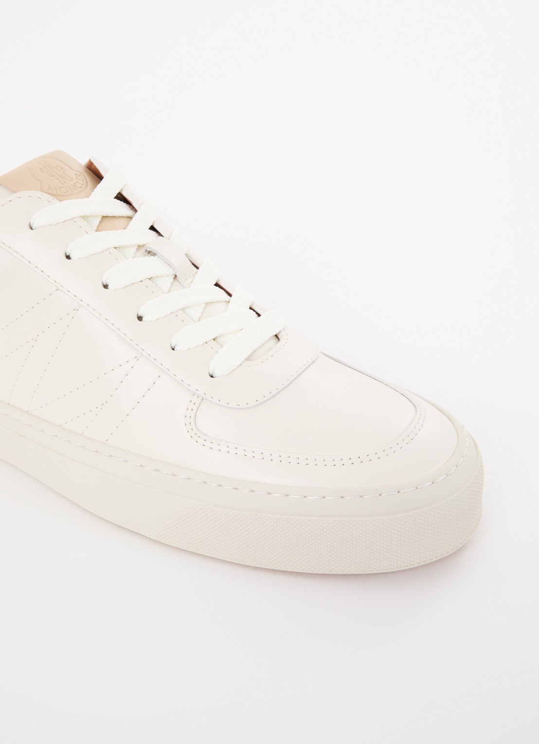 Moncler Monclub sneaker van leer  - detail 6 gebroken wit