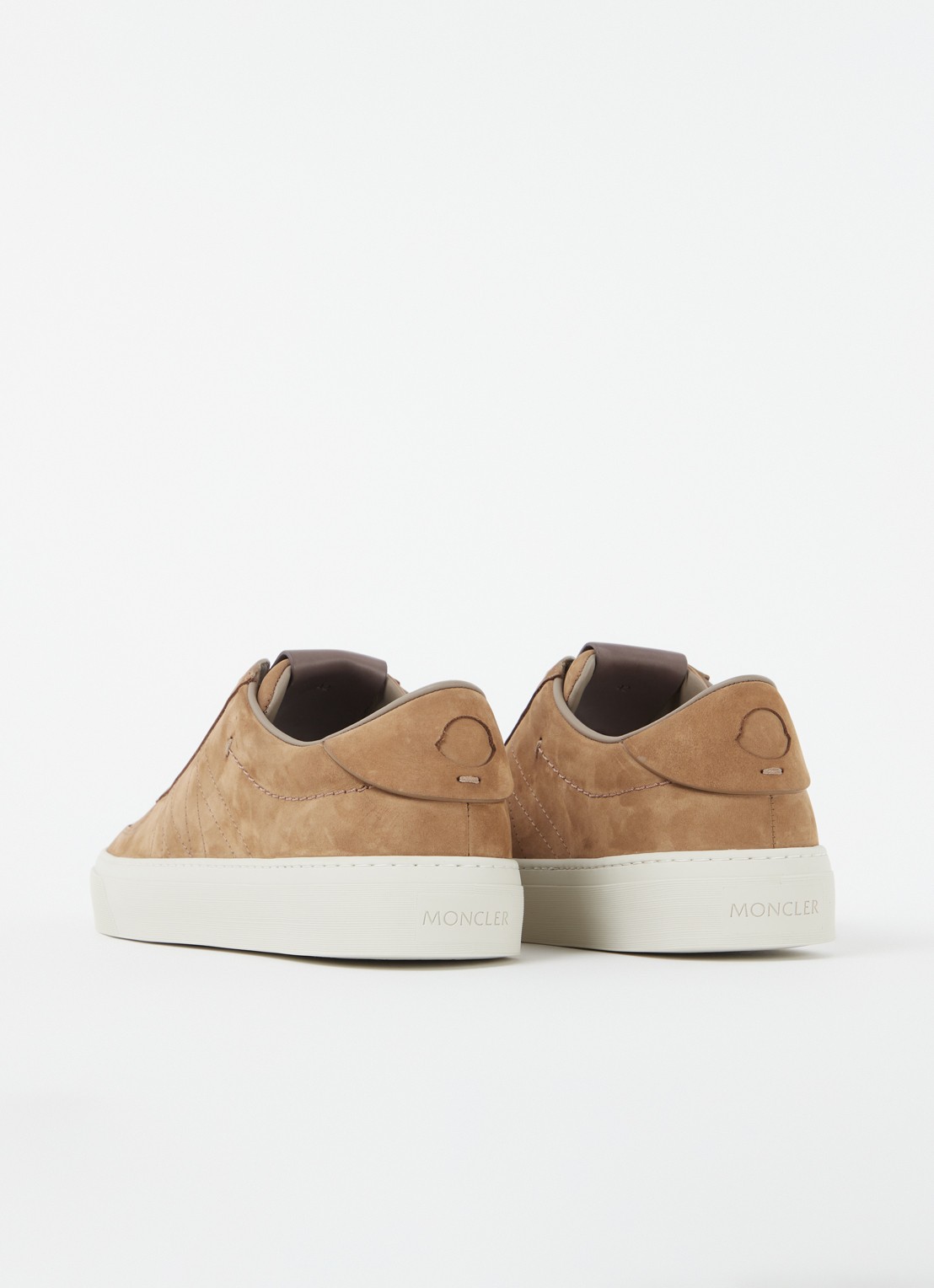 Moncler Monclub sneaker van suède - achterkant camel