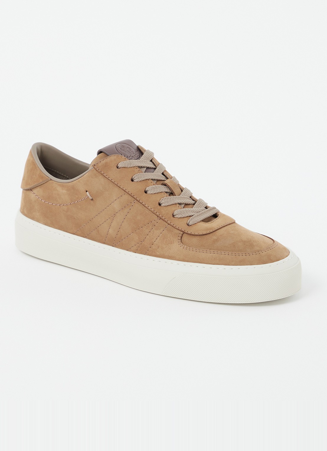 Moncler Monclub sneaker van suède - voorkant 6 camel