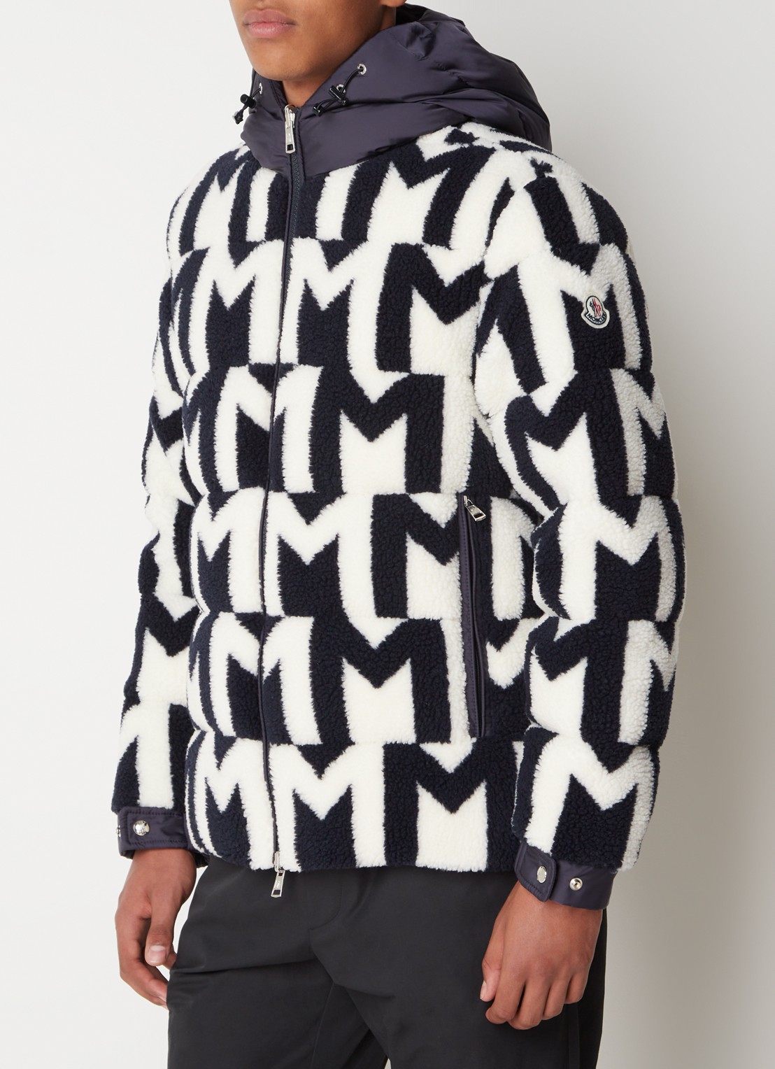 Moncler Mondego reversible puffer jack met donsvulling en ritszakken - detail 2 blauw