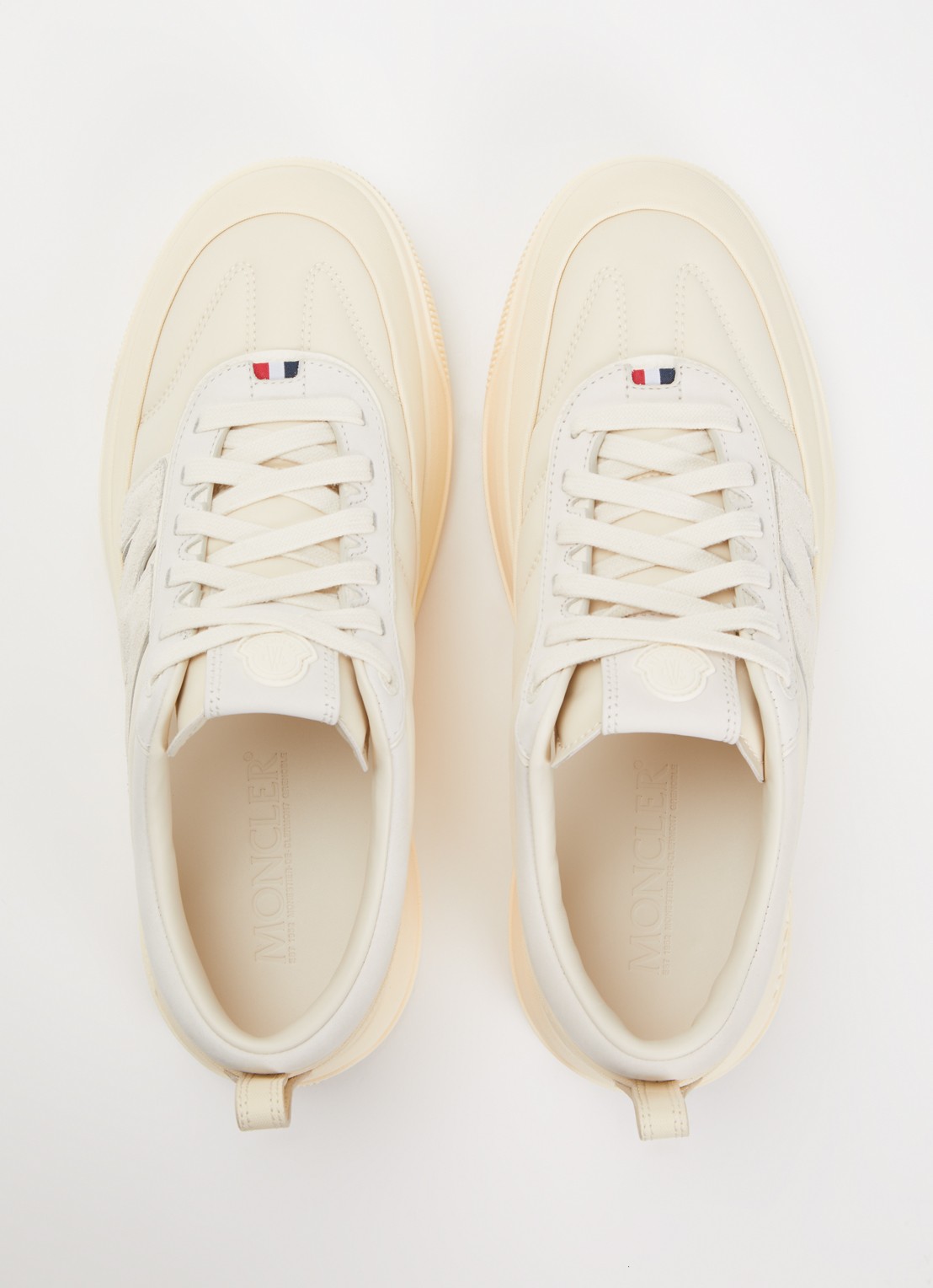 Moncler Monpulse sneaker met suède details - detail 2 gebroken wit