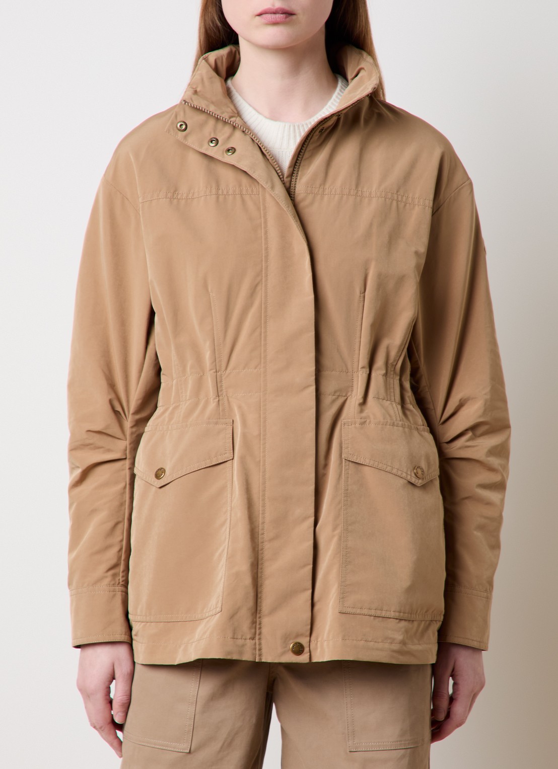 Moncler Nades parka met capuchon en logo - detail 4 camel