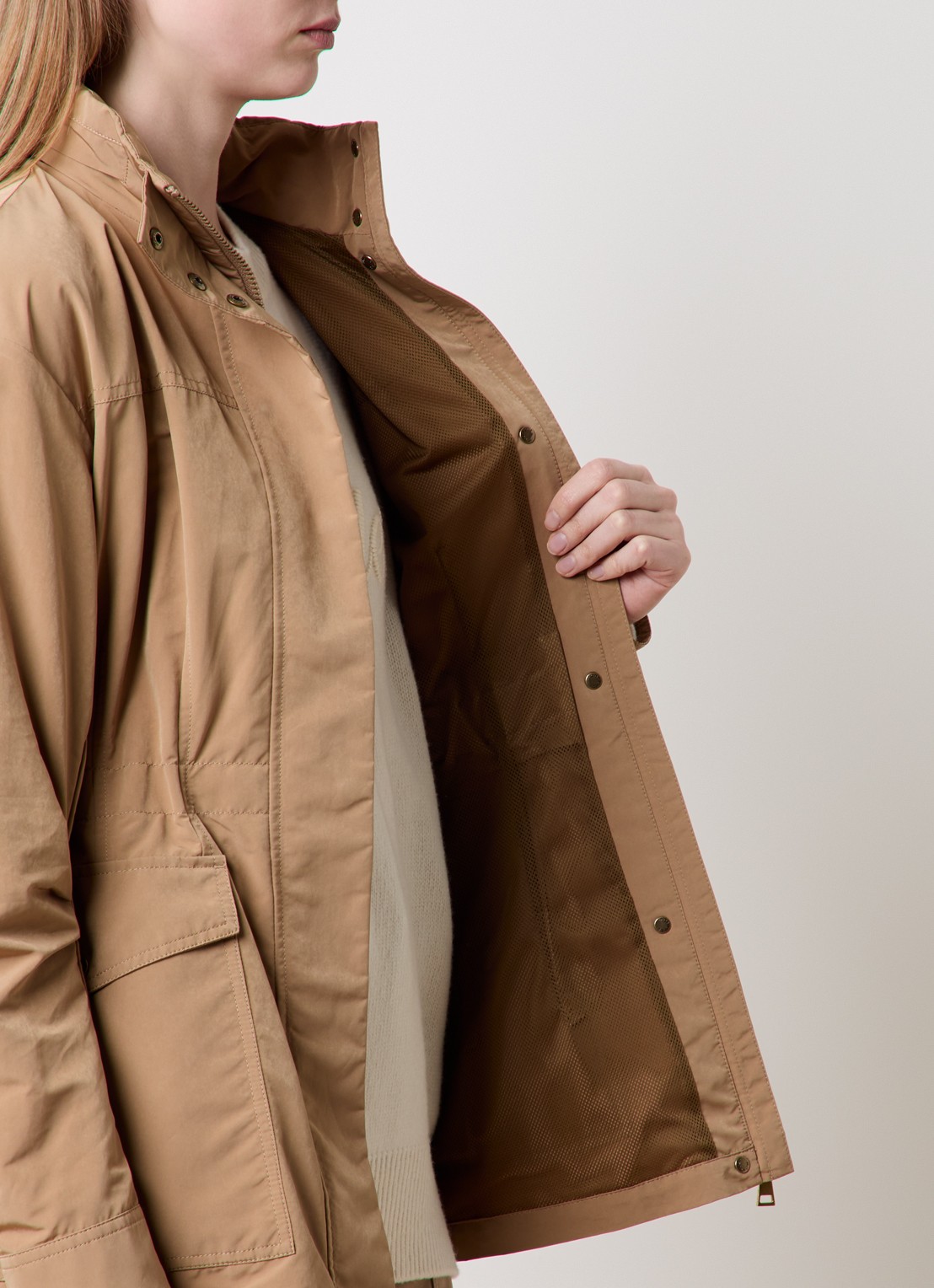 Moncler Nades parka met capuchon en logo - detail 5 camel