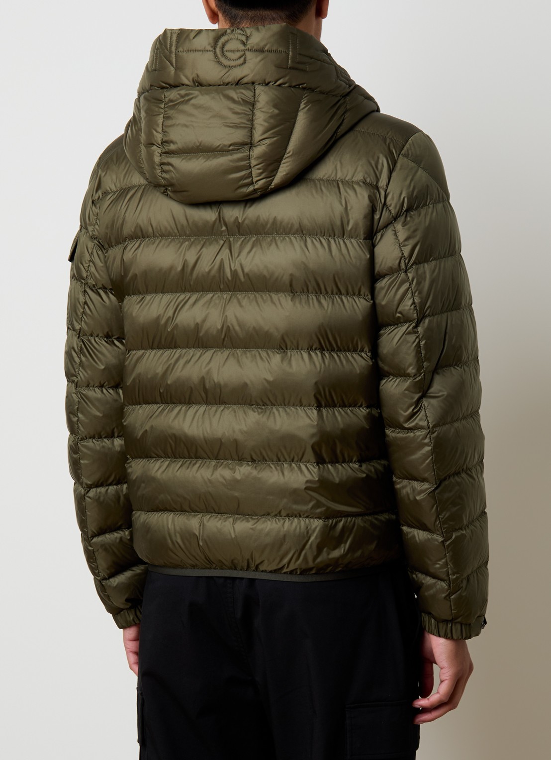 Moncler Najan puffer jack met donsvulling en ritszakken - achterkant 3 mosgroen