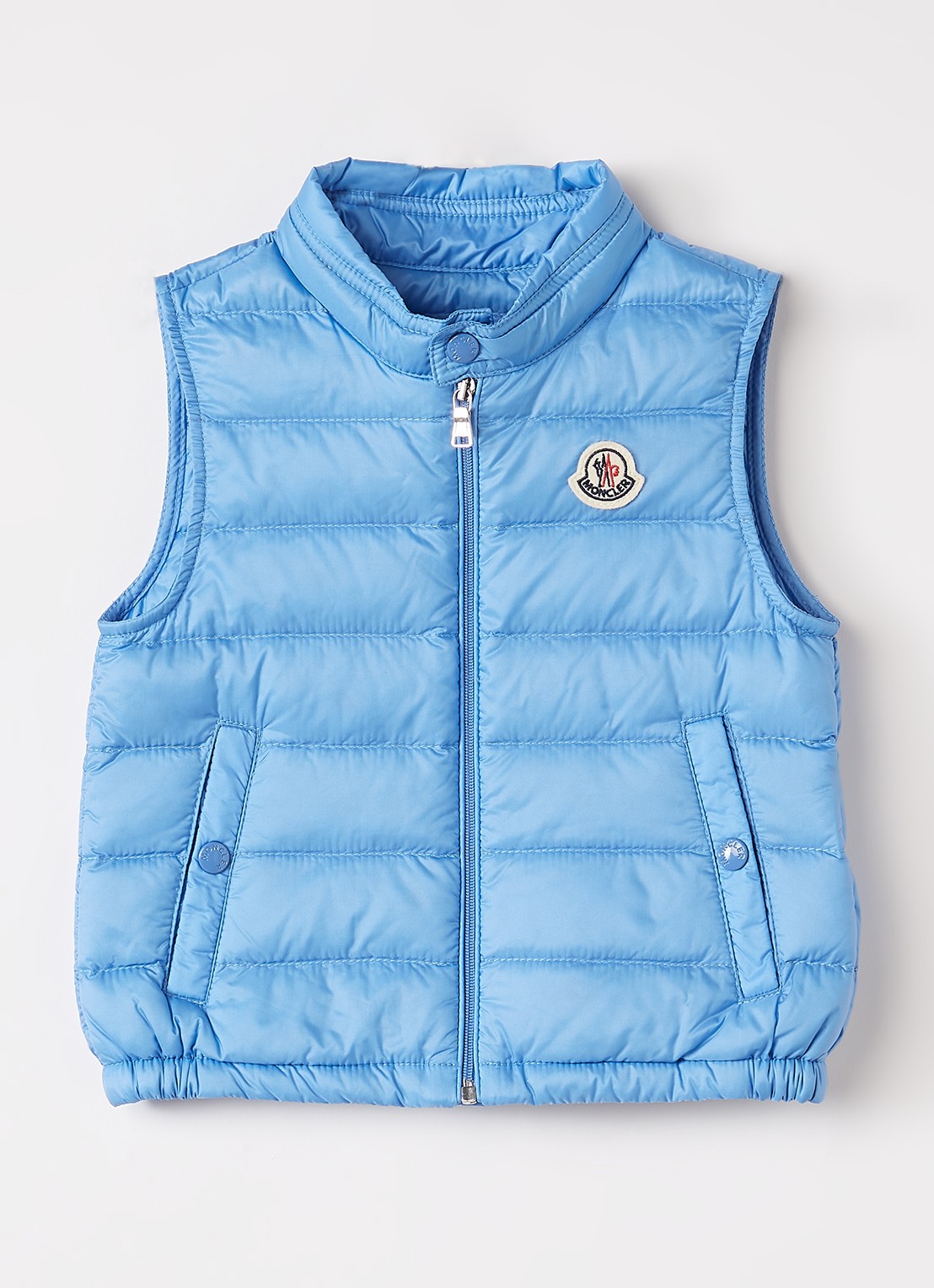 Moncler New Amaury gewatteerde bodywarmer met donsvulling en logo - voorkant 2 blauw