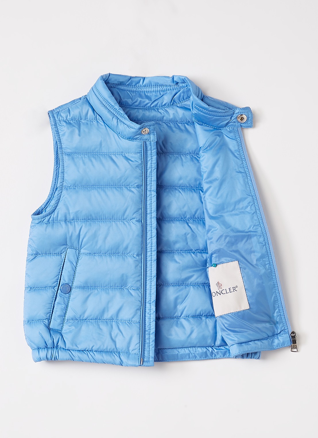 Moncler New Amaury gewatteerde bodywarmer met donsvulling en logo - voorkant 3 blauw