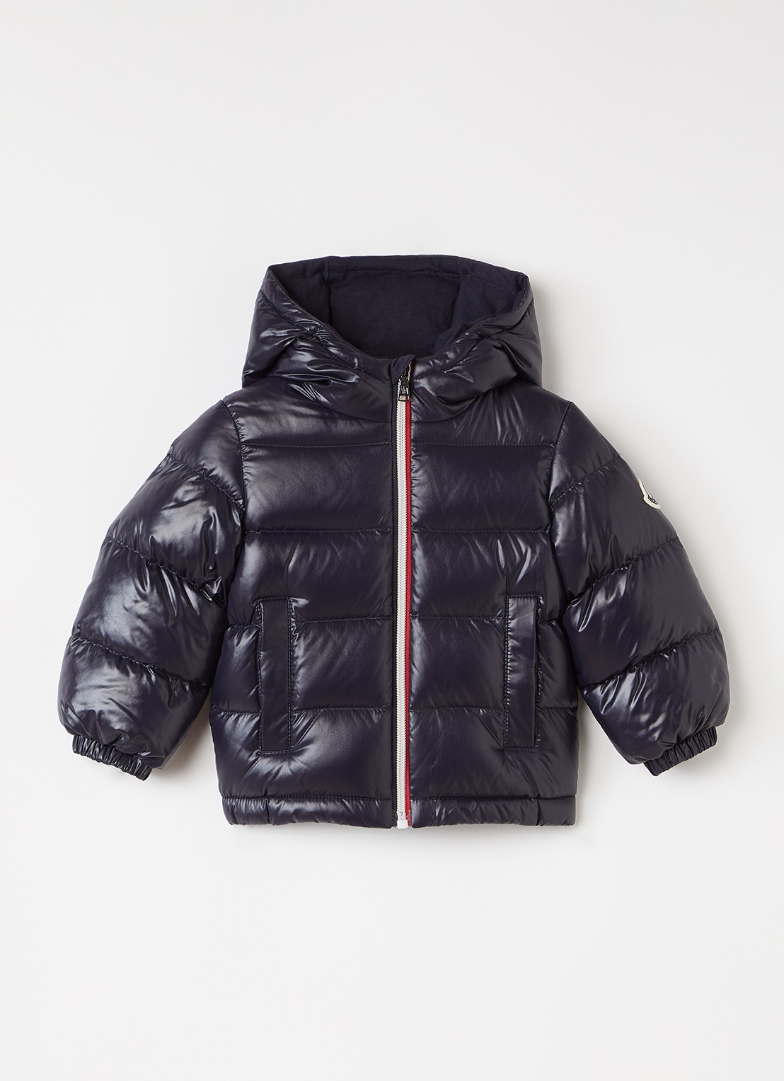 Moncler New Aubert pufferjack met donsvulling - voorkant donkerblauw