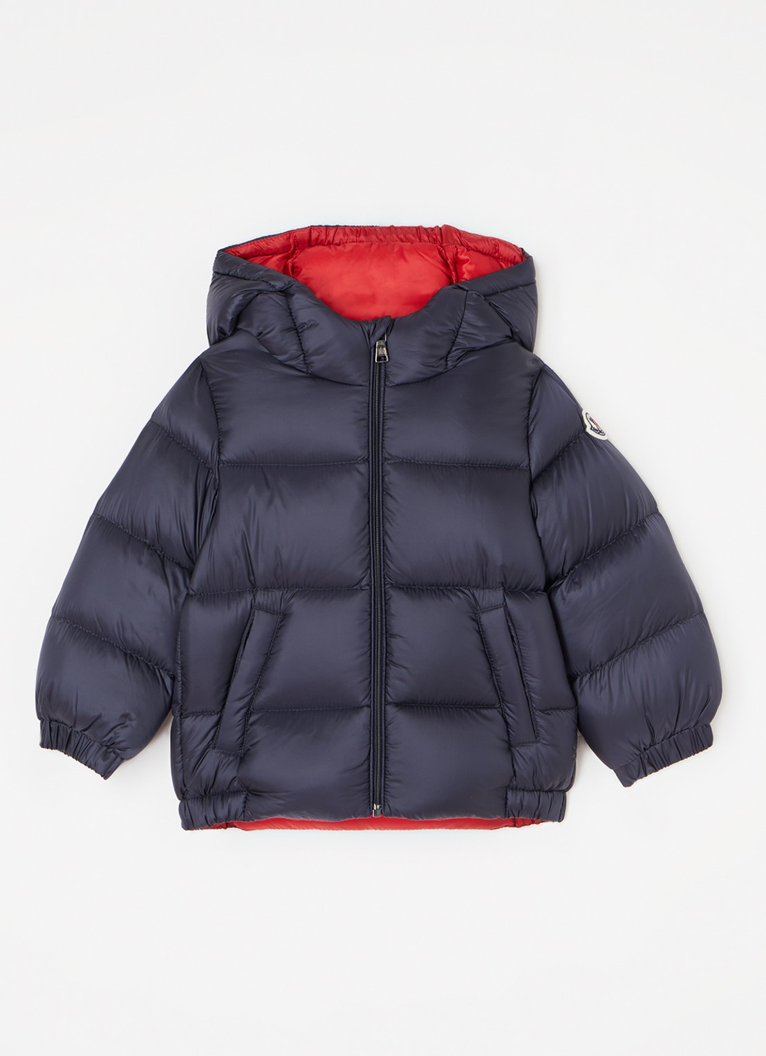 Moncler New Macaire gewatteerde jas met donsvulling en capuchon - voorkant 2 blauw