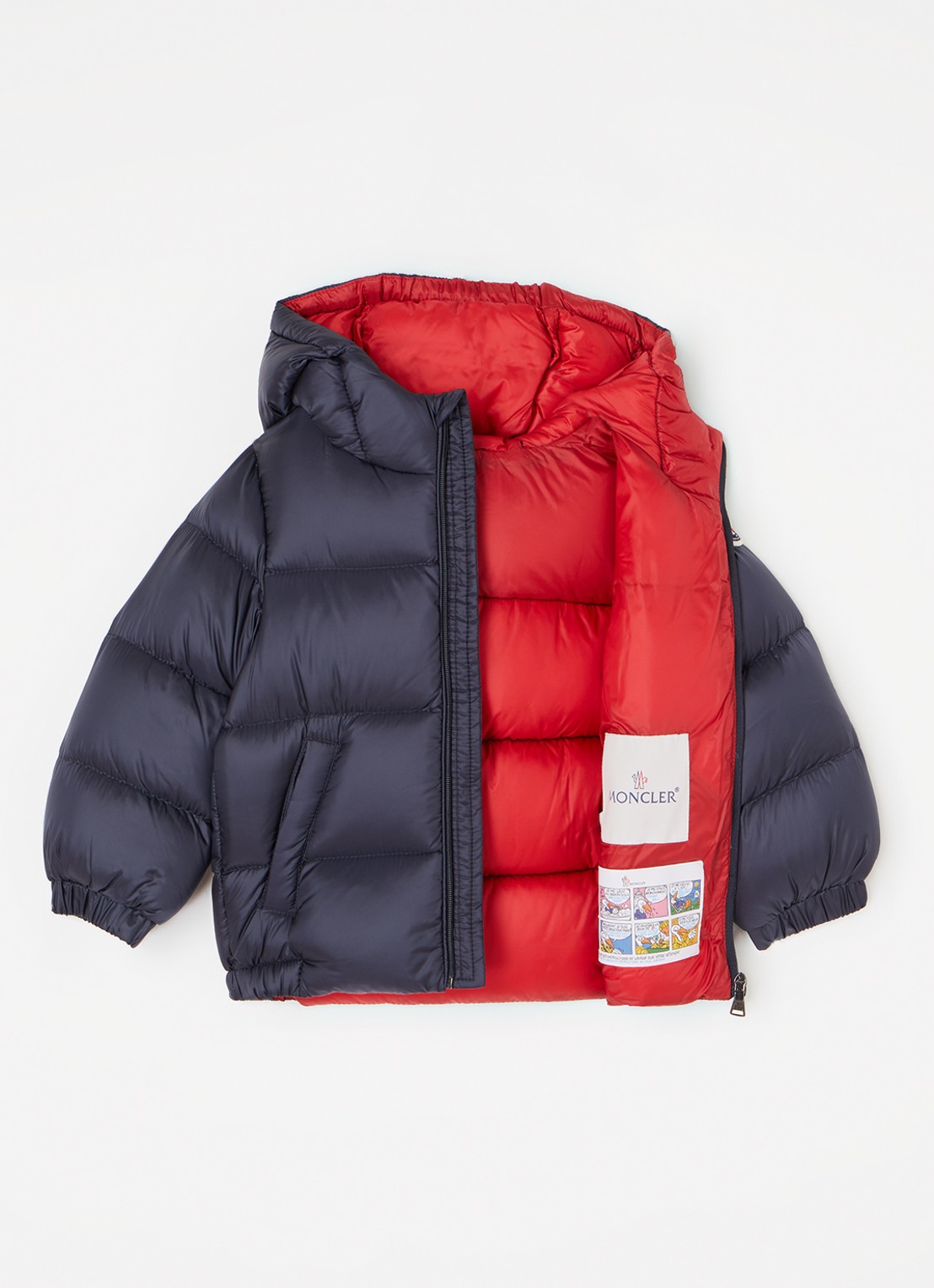 Moncler New Macaire gewatteerde jas met donsvulling en capuchon - voorkant 3 blauw