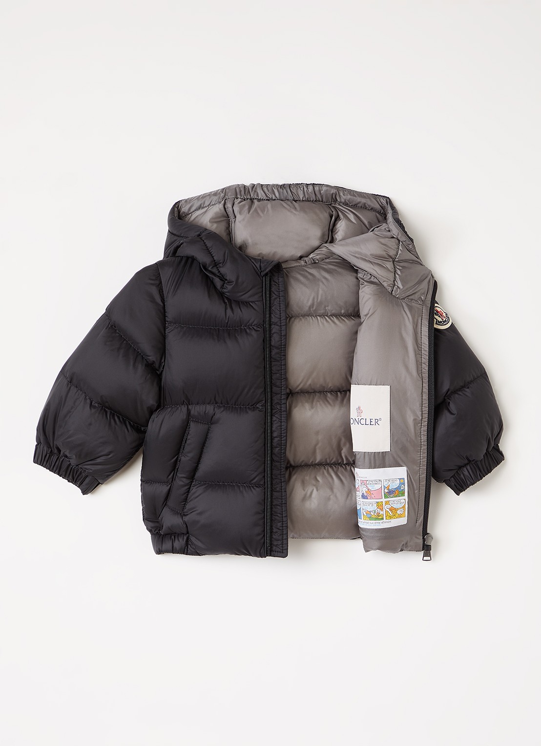 Moncler New Macaire pufferjack met donsvulling - voorkant 4 zwart