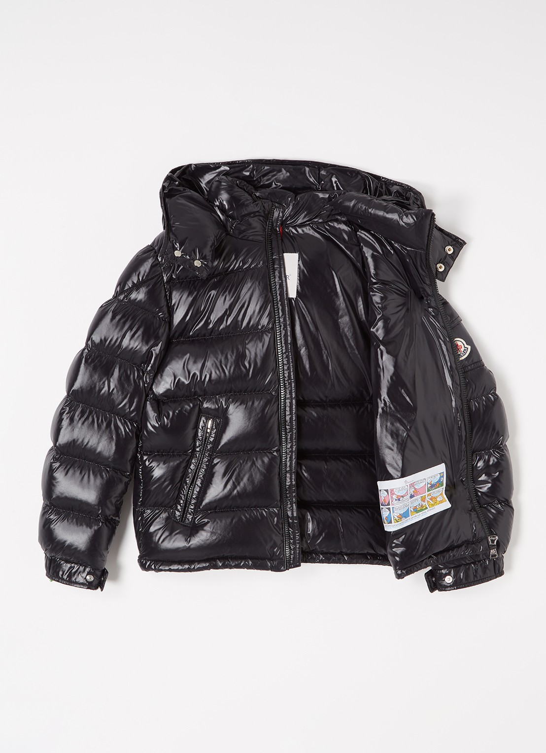 Moncler New Maya puffer jas met donsvulling en afneembaar capuchon - voorkant 2 zwart
