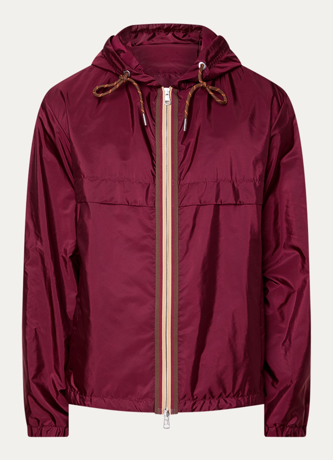 Moncler Nidge windjack met capuchon en steekzakken - voorkant aubergine