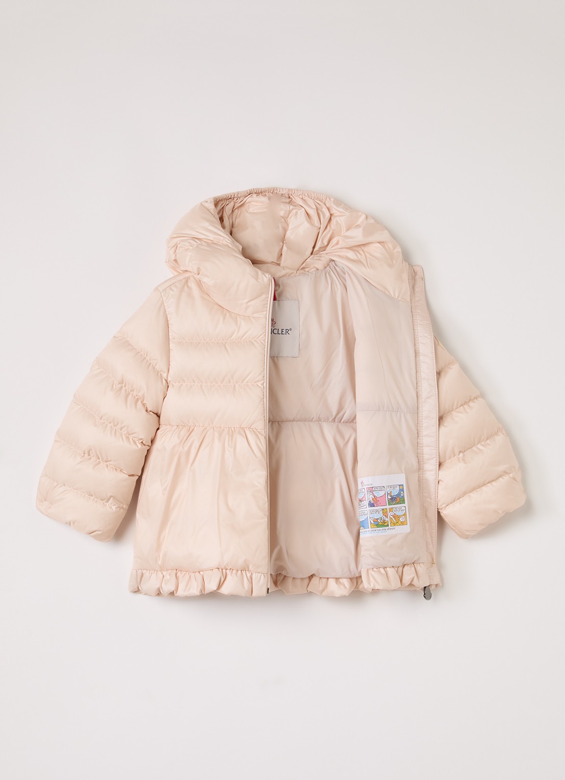 Moncler Odile puffer jack met donsvulling - voorkant 2 zalmroze