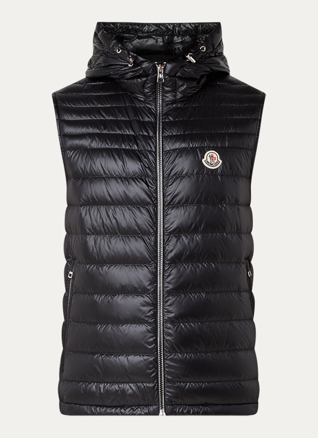 Moncler Orant gewatteerde bodywarmer met donsvulling en capuchon - voorkant 2 zwart