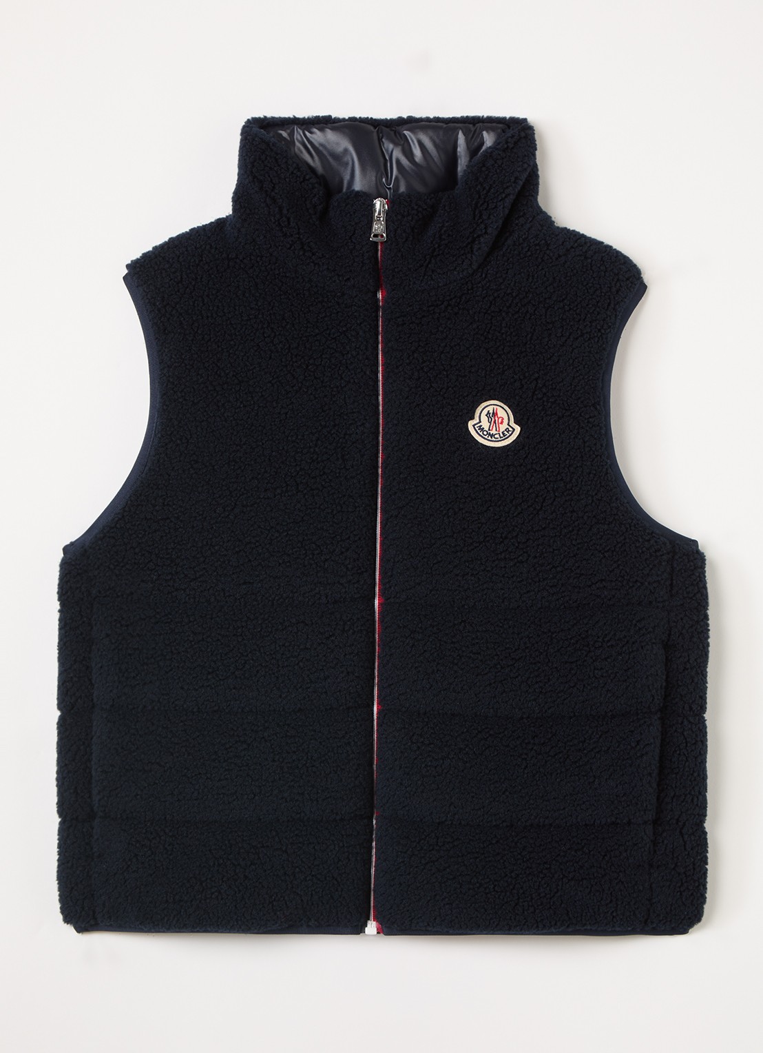 Moncler Orin bodywarmer van teddy - voorkant donkerblauw