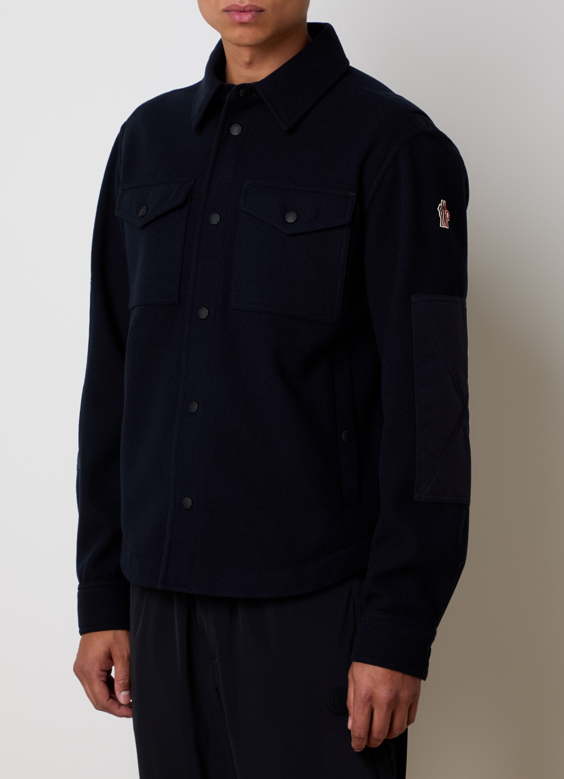 Moncler Overshirt met logoborduring en klepzakken - detail 2 donkerblauw
