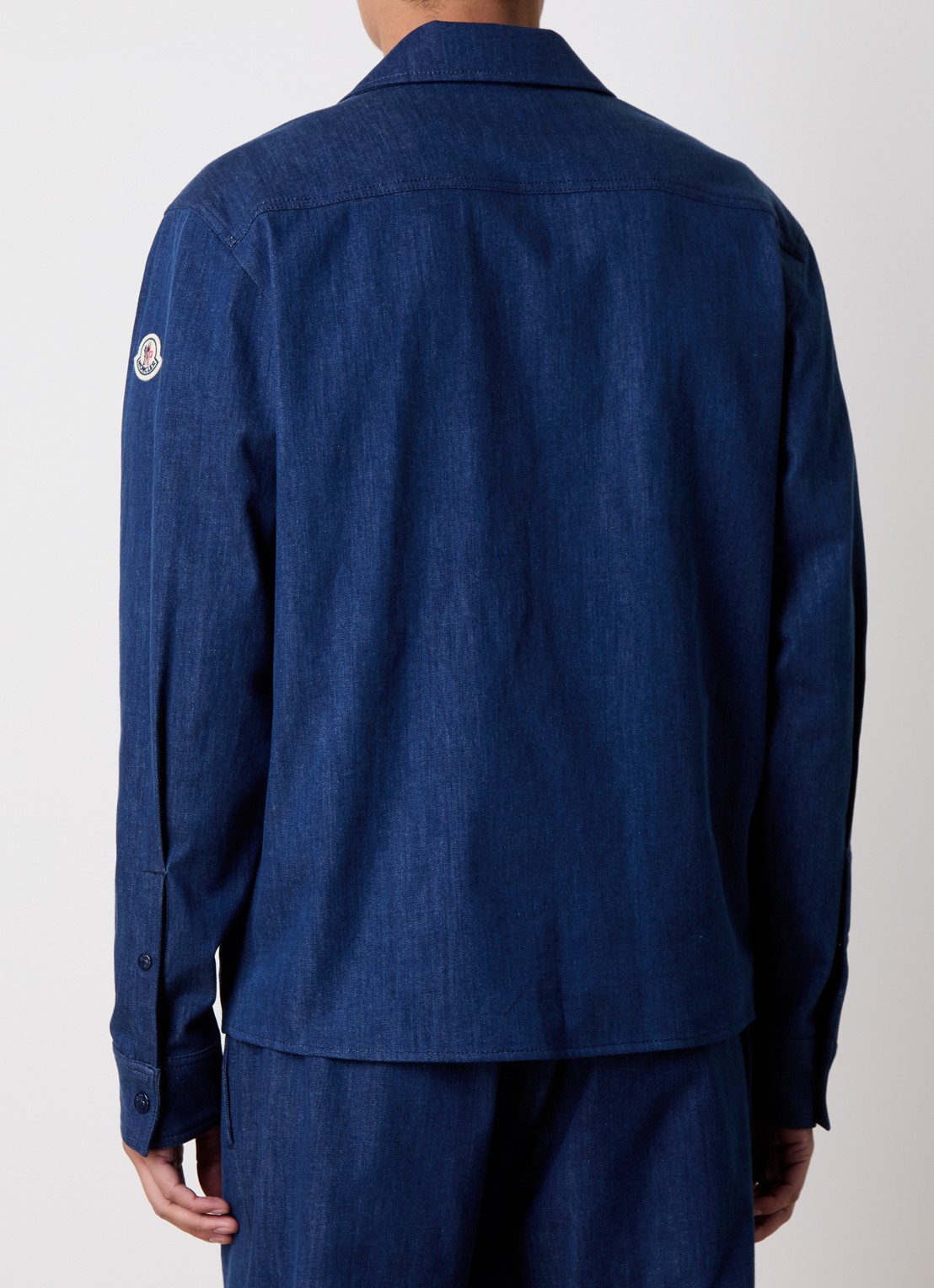 Moncler Overshirt van chambray met borstzak - achterkant 5 indigo
