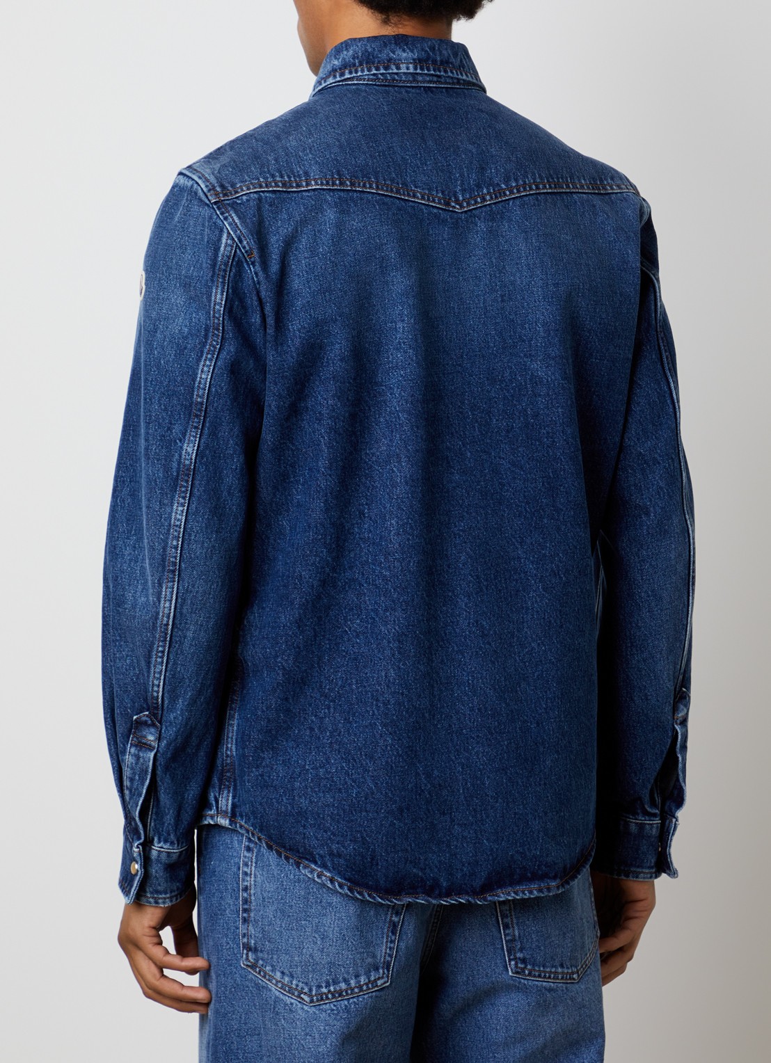 Moncler Overshirt van denim met borstzakken - achterkant 3 indigo