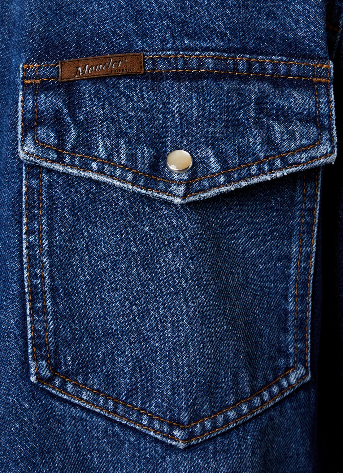 Moncler Overshirt van denim met borstzakken - detail 2 indigo