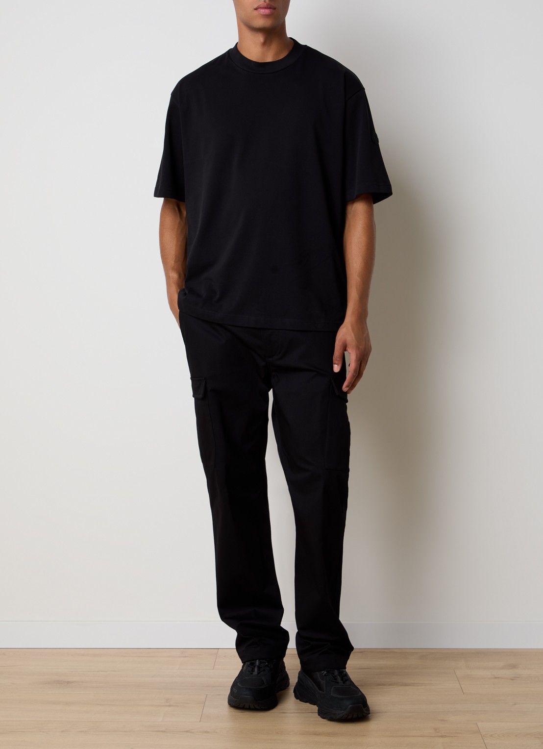 Moncler Oversized T-shirt met backprint - voorkant 5 zwart