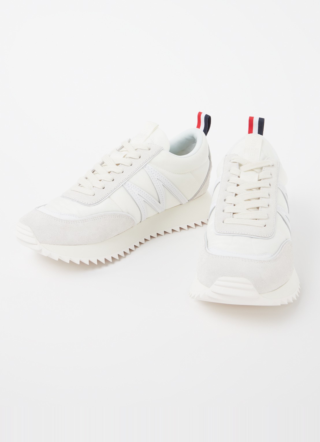 Moncler Pacey sneaker met suède details - detail wit