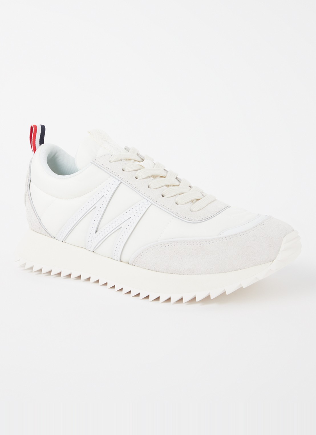 Moncler Pacey sneaker met suède details - voorkant 5 wit
