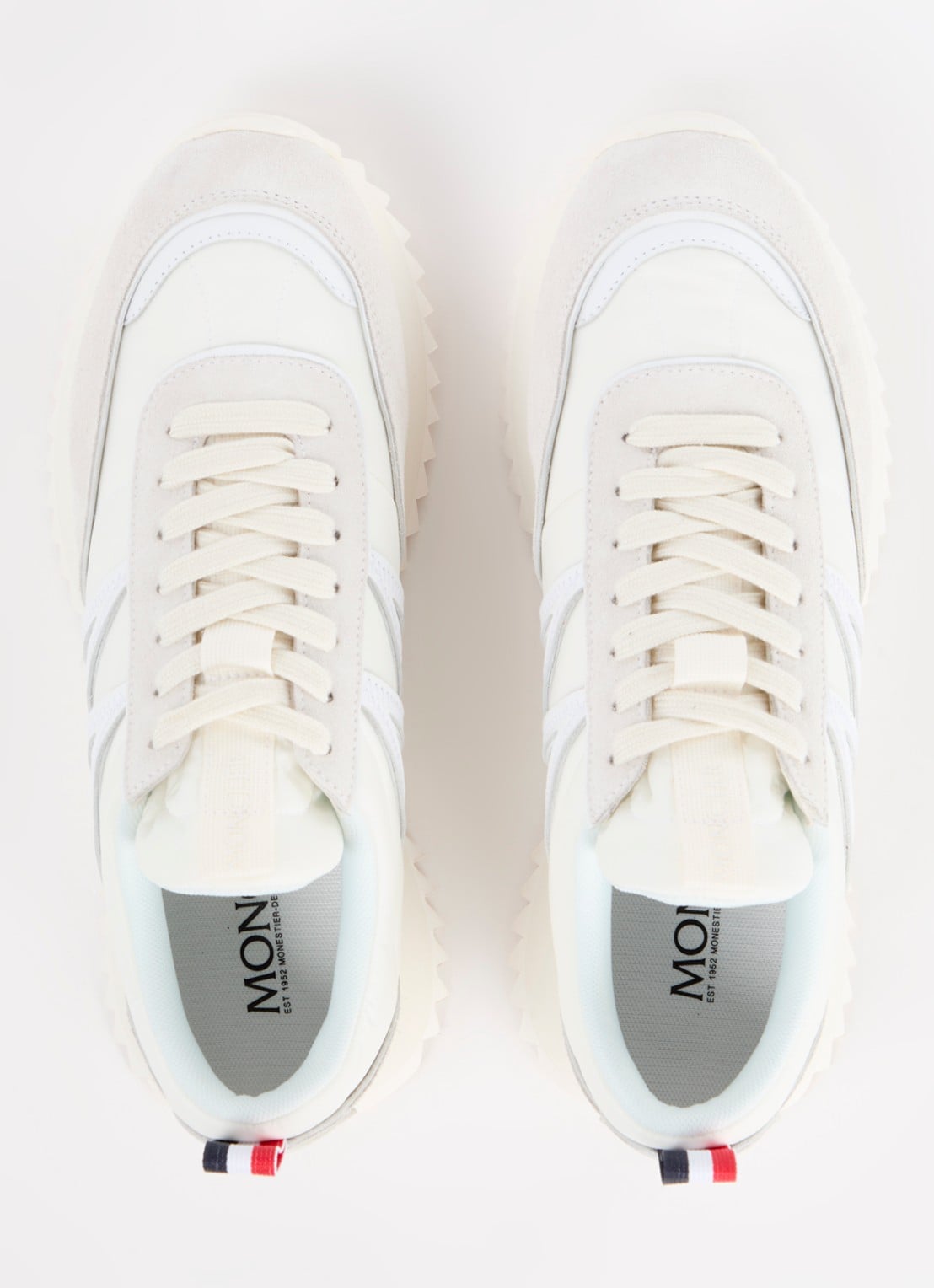 Moncler Pacey sneaker met suéde details - detail 2 wit
