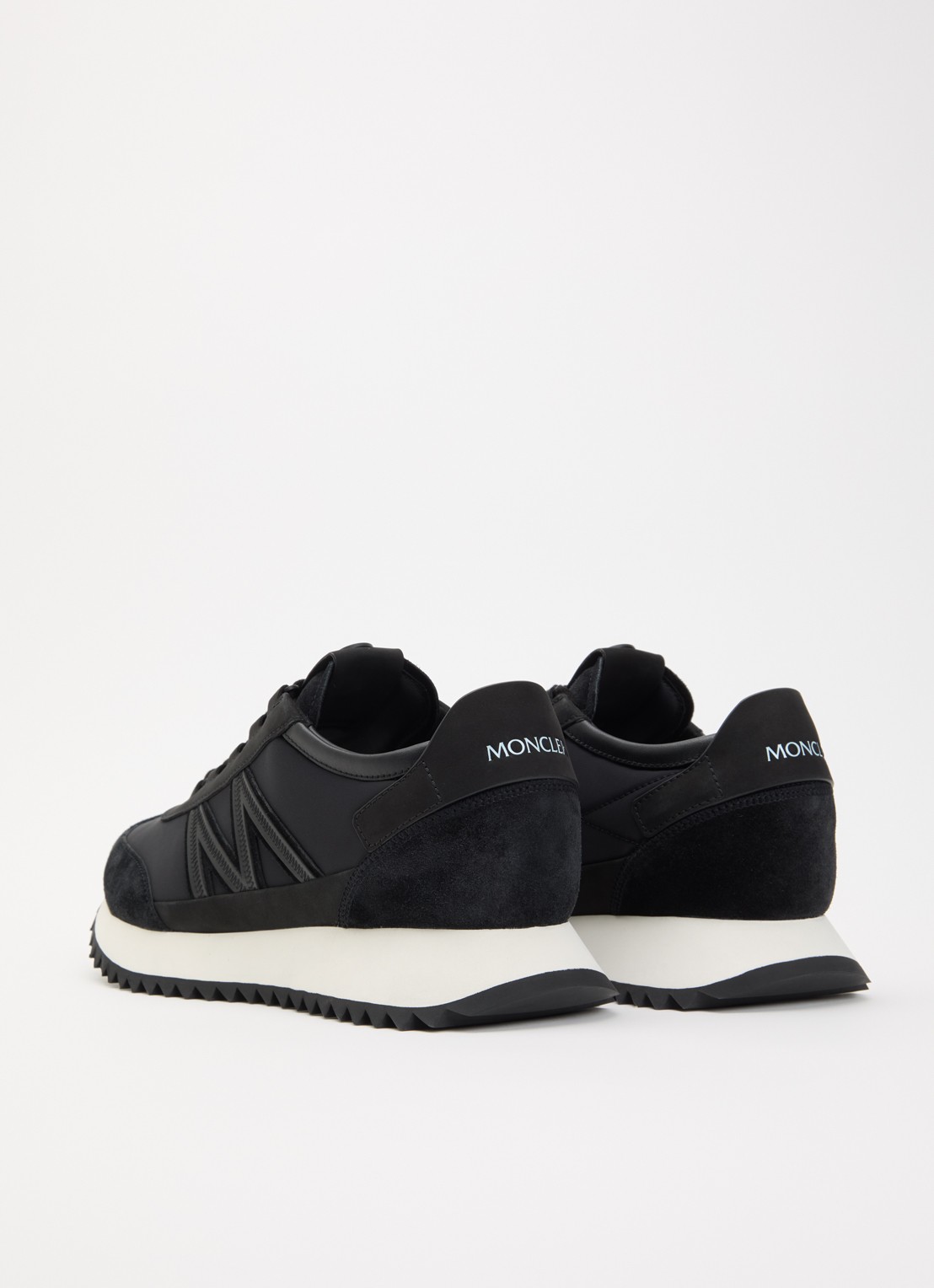 Moncler Pacey2 sneaker met details van nubuck en suède - achterkant 3 zwart
