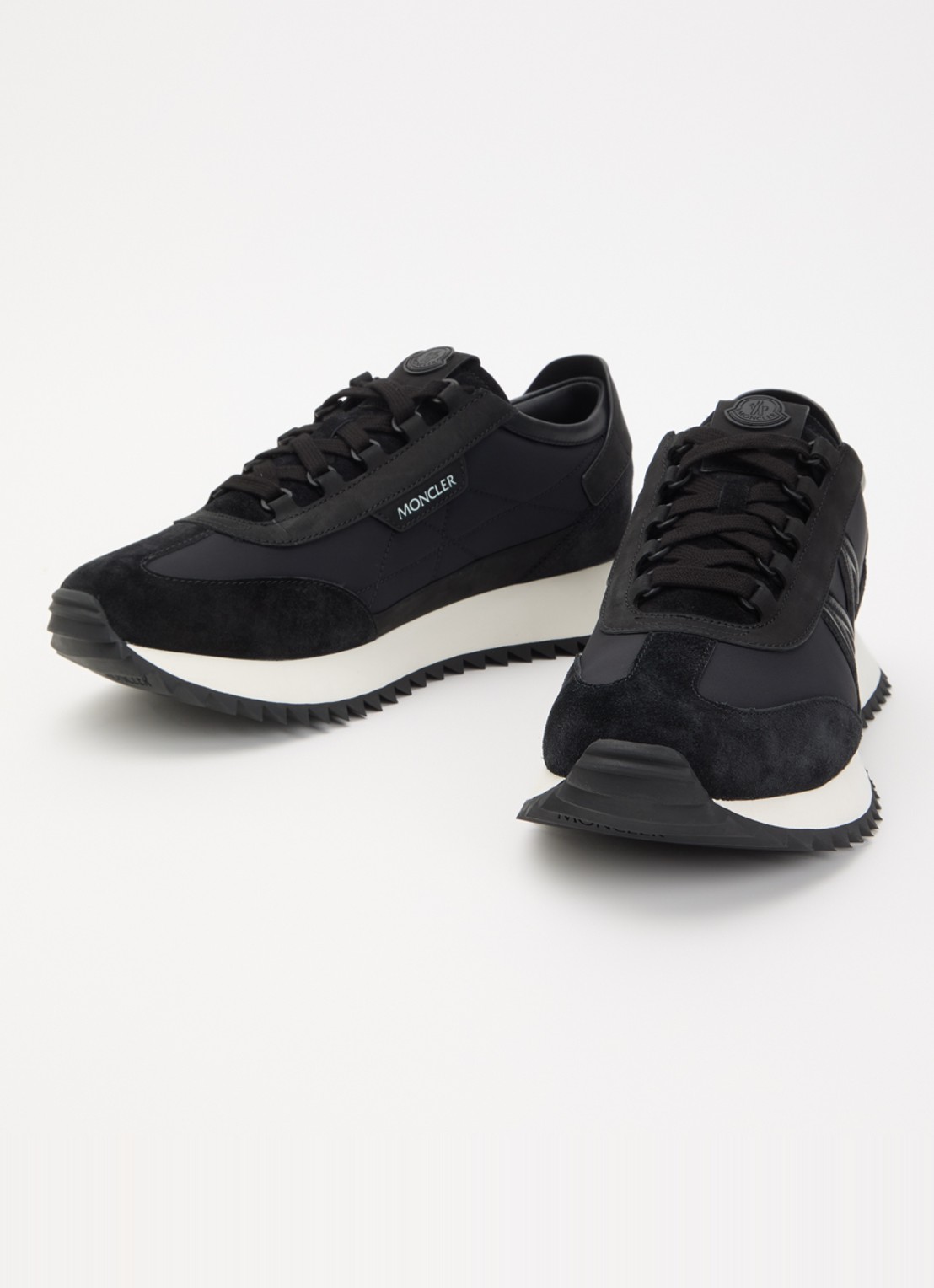 Moncler Pacey2 sneaker met details van nubuck en suède - detail 4 zwart