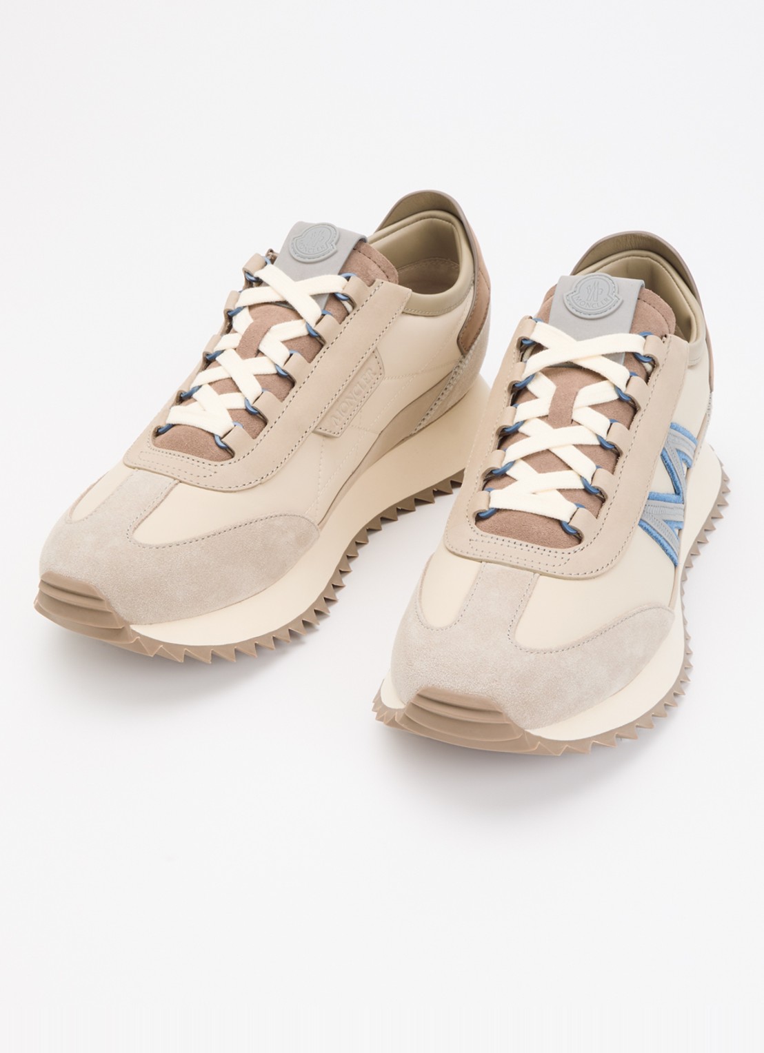 Moncler Pacey2 sneaker met details van nubuck en suède - detail 2 zand