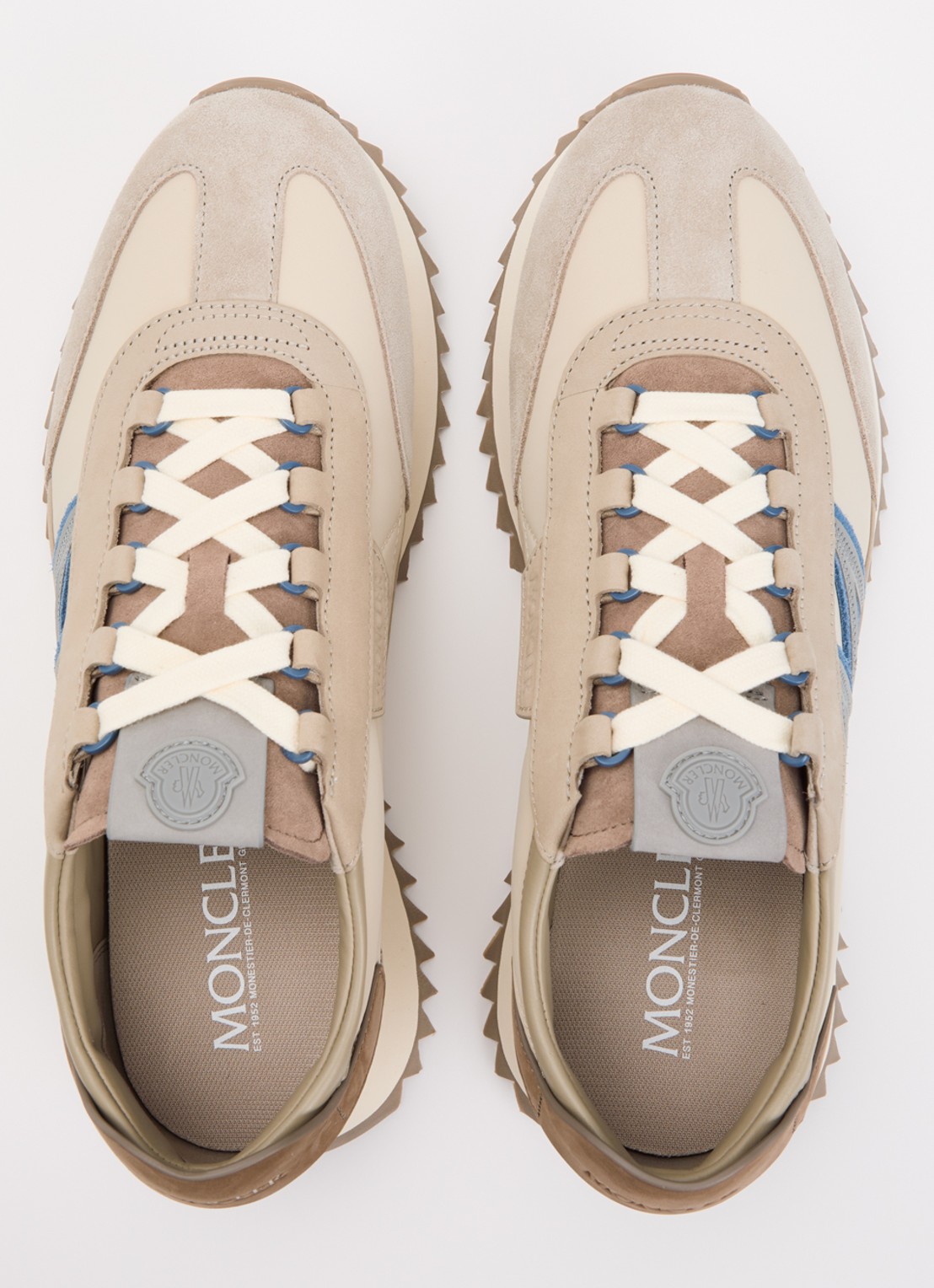 Moncler Pacey2 sneaker met details van nubuck en suède - detail 3 zand