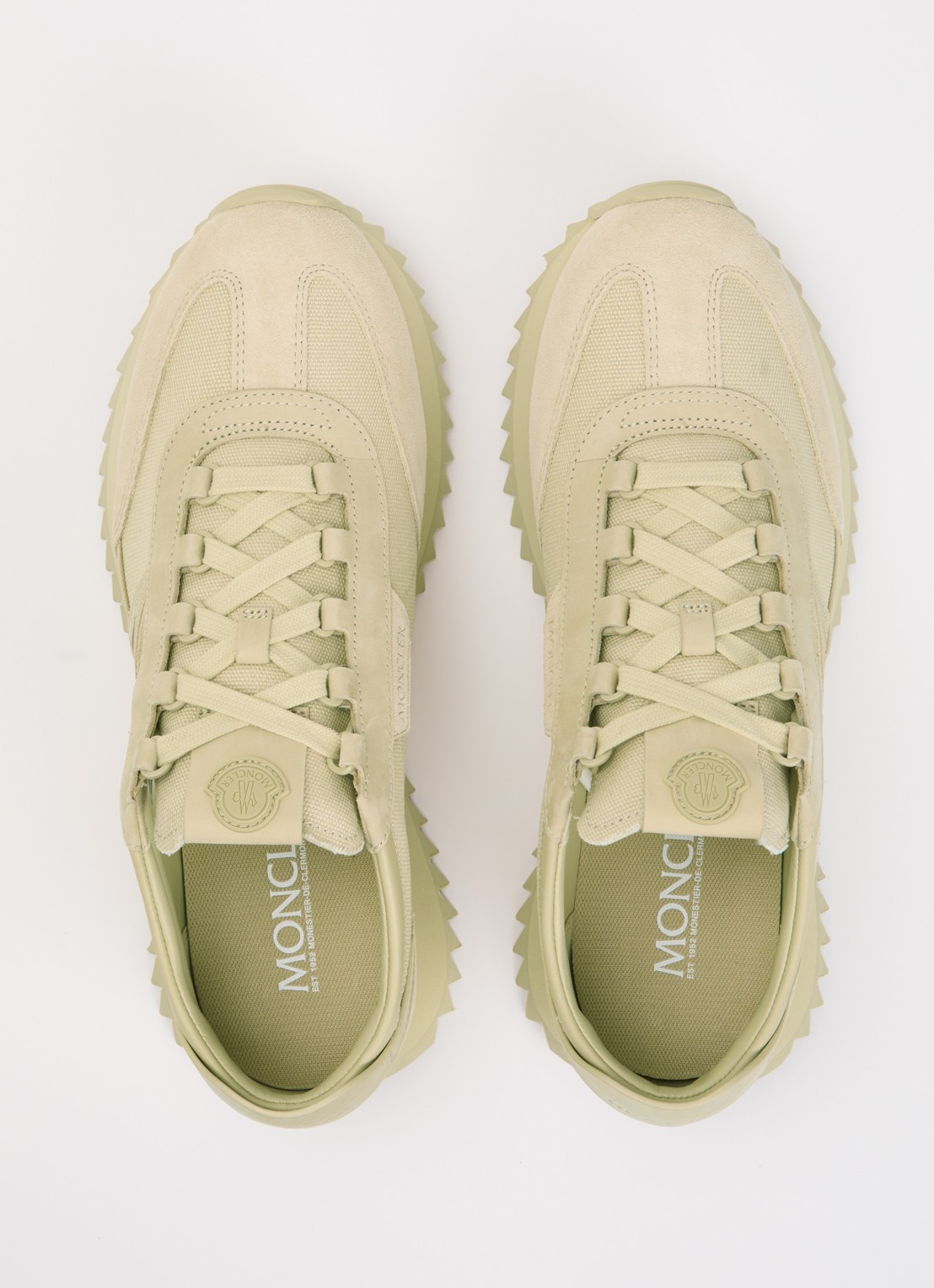 Moncler Pacey2 sneaker met suède details en logo - detail 2 gebroken wit