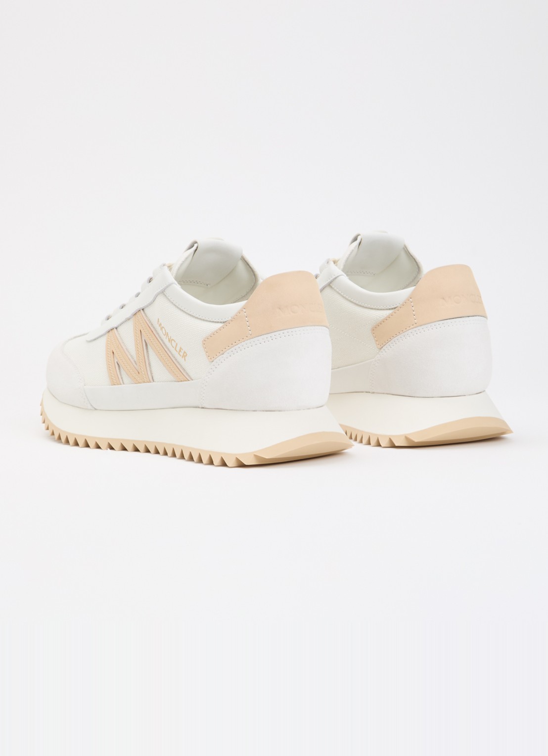 Moncler Pacey2 sneaker met suède details en logo - achterkant 3 wit