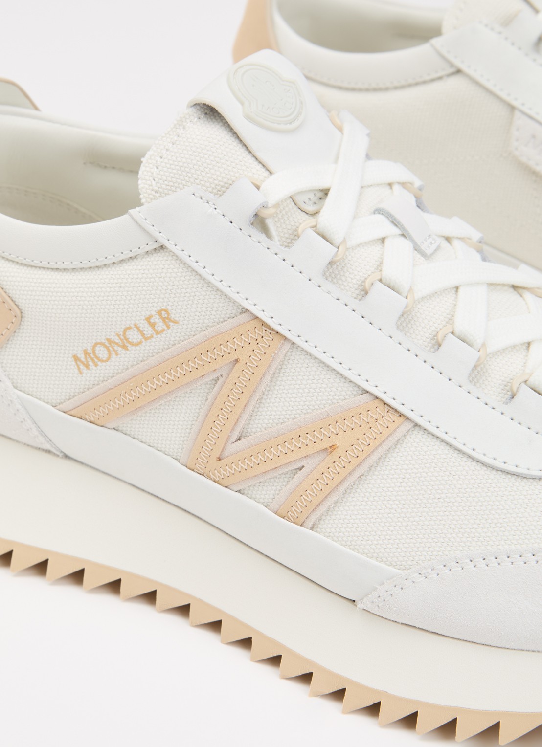 Moncler Pacey2 sneaker met suède details en logo - detail 7 wit