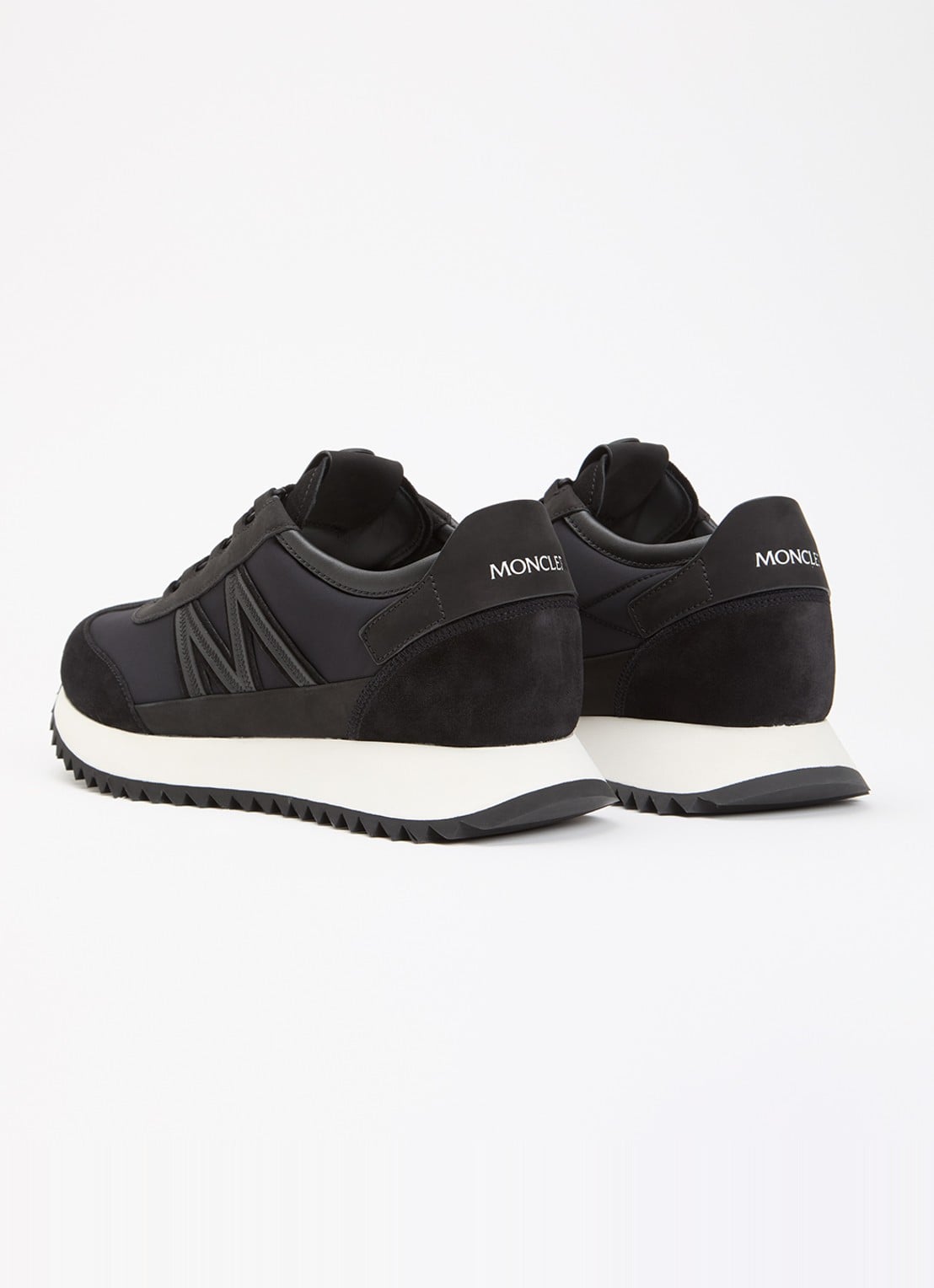 Moncler Pacey2 sneaker met suède details en logo - achterkant zwart