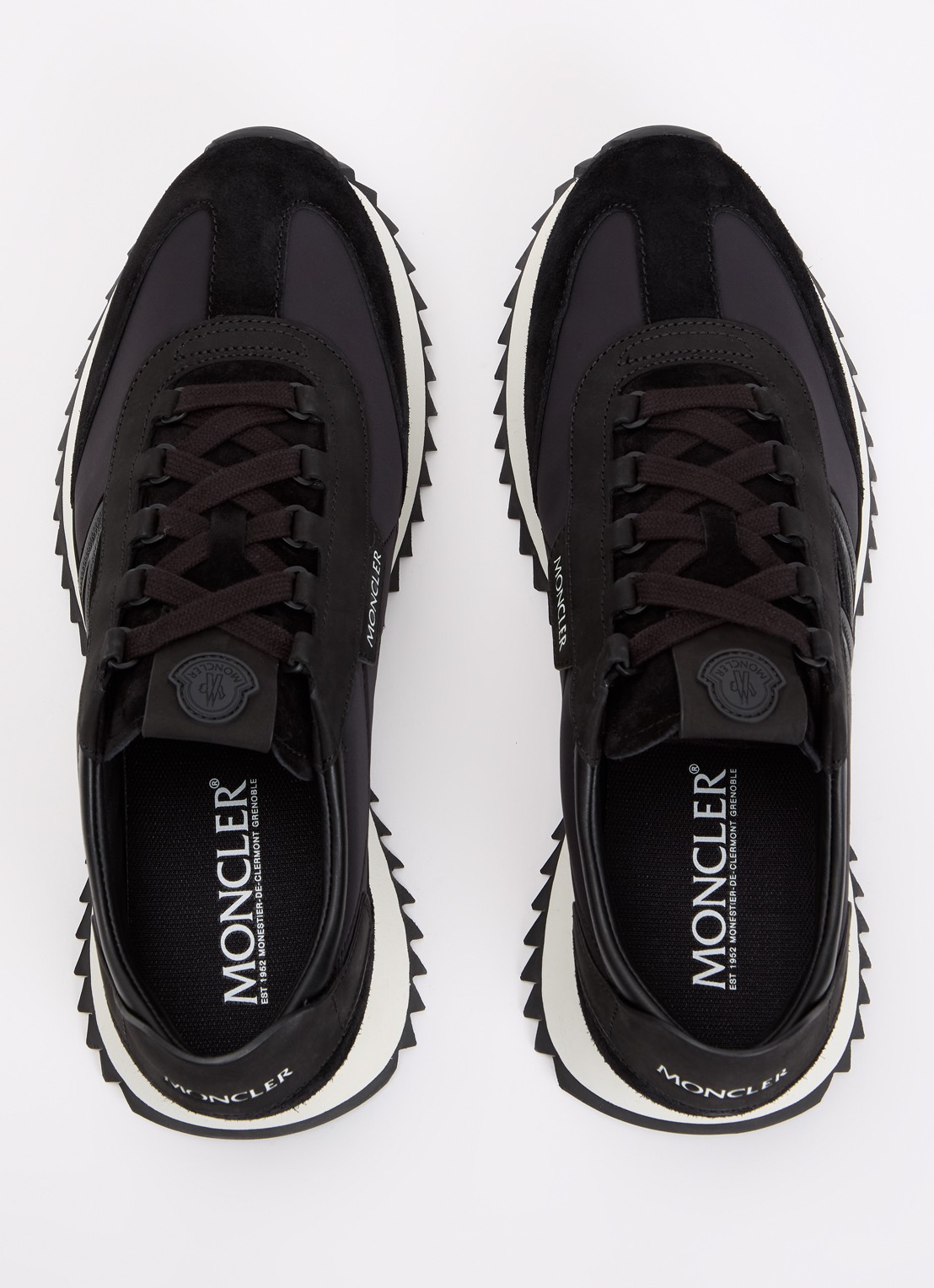 Moncler Pacey2 sneaker met suède en nubuck details - detail 4 zwart