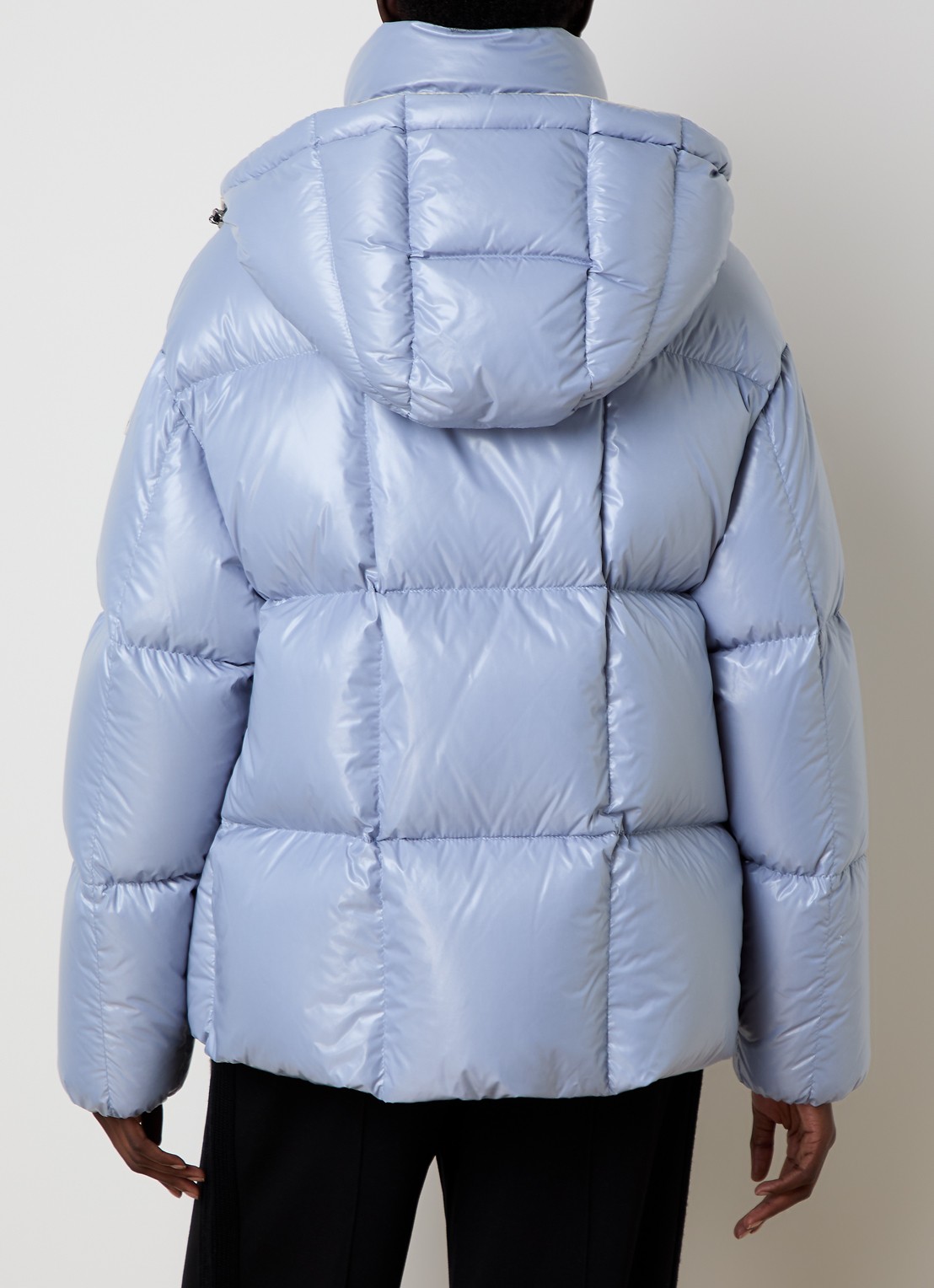 Moncler Parana puffer jack met donsvulling en afneembare capuchon - achterkant 6 blauw