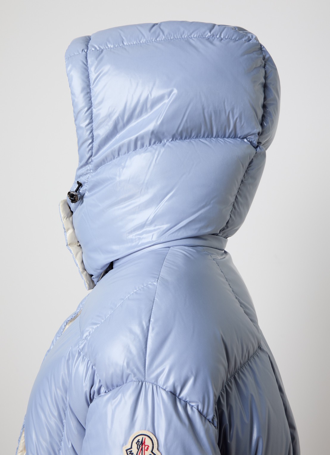 Moncler Parana puffer jack met donsvulling en afneembare capuchon - detail 3 blauw