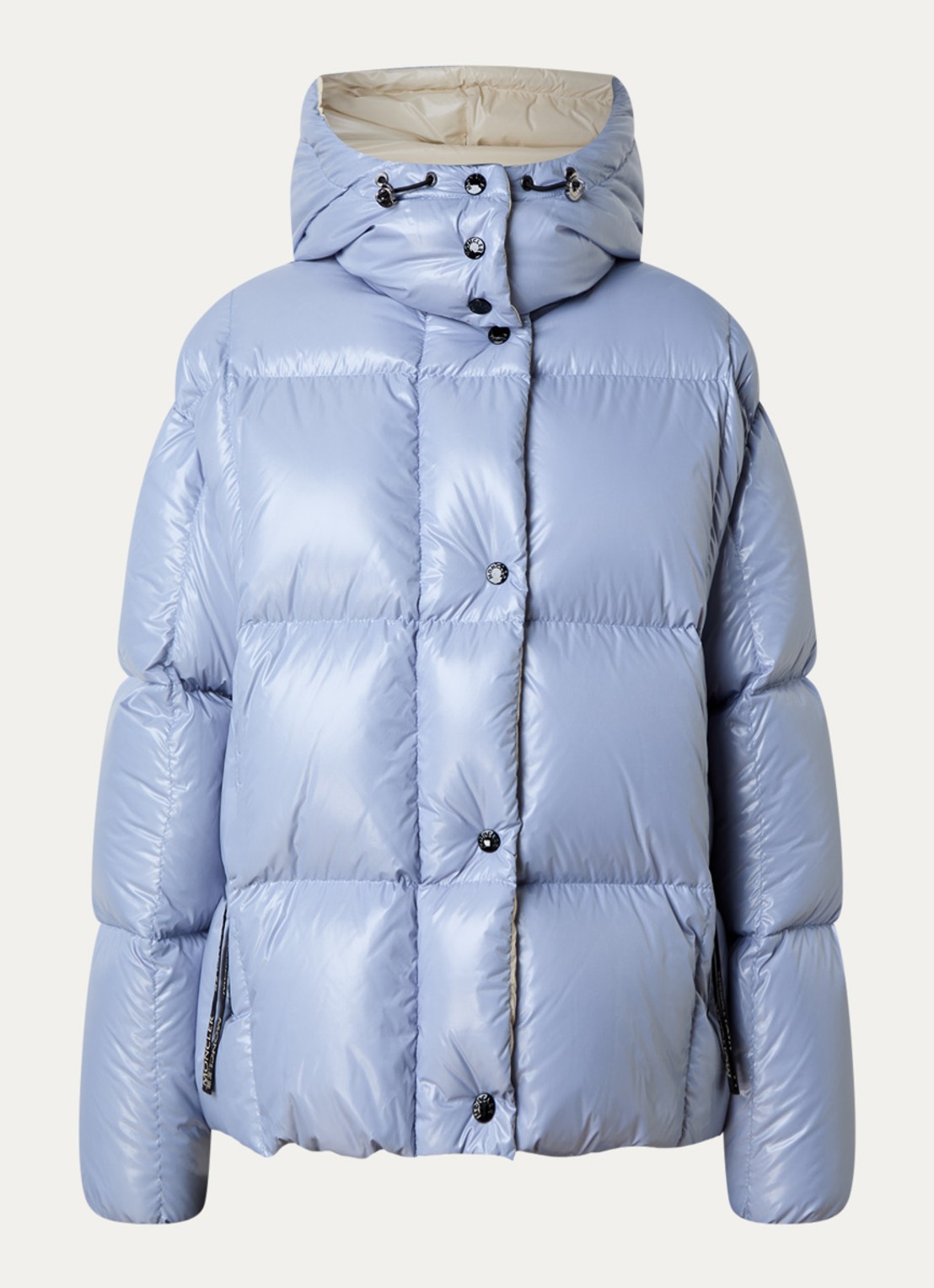 Moncler Parana puffer jack met donsvulling en afneembare capuchon - voorkant 4 blauw