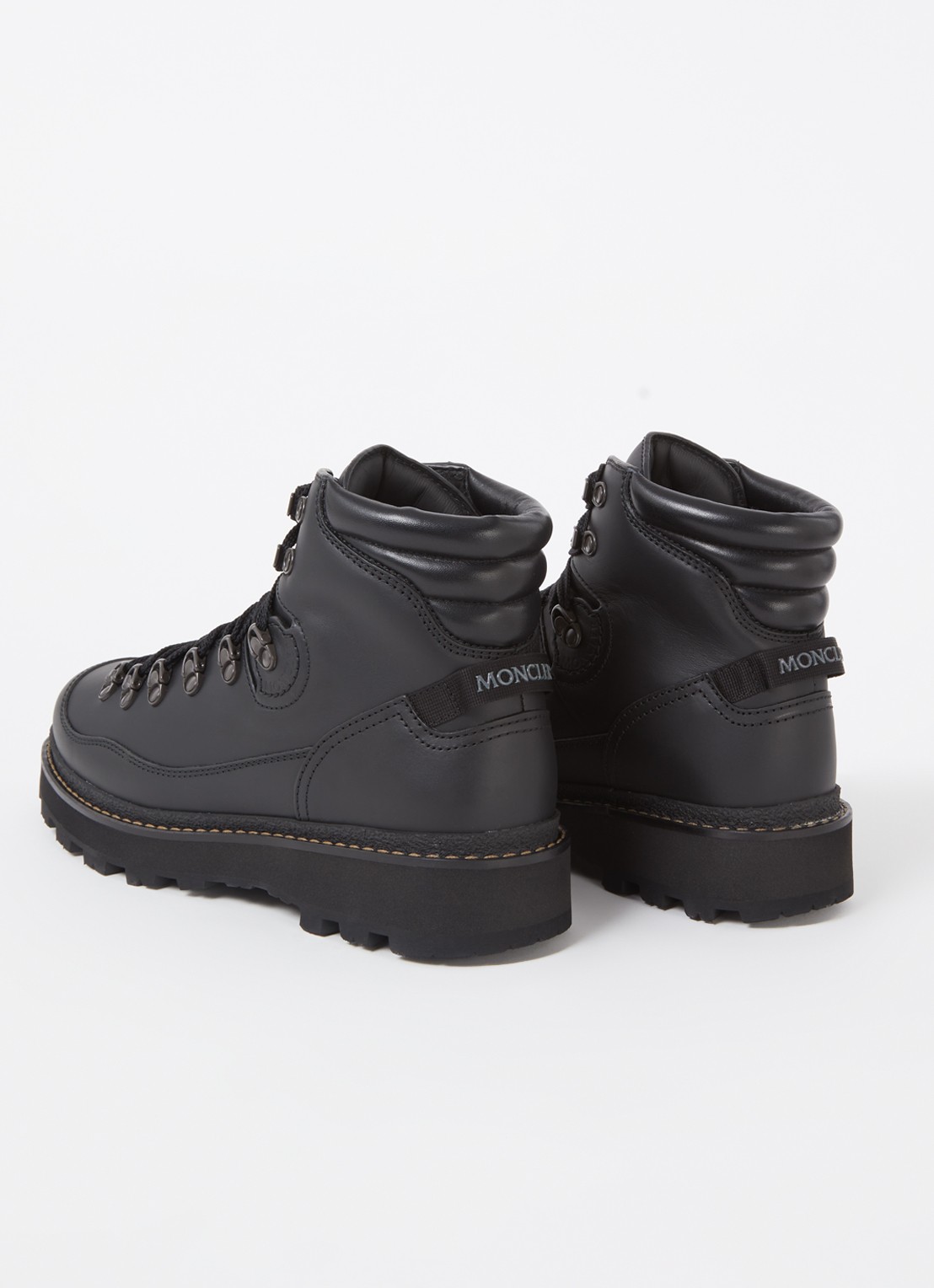 Moncler Peka Trek veterboot met kalfsleren details - achterkant zwart
