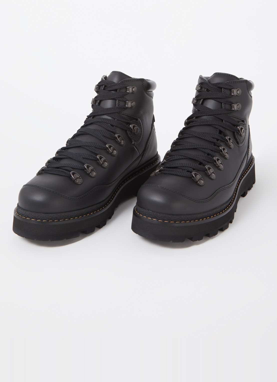 Moncler Peka Trek veterboot met kalfsleren details - detail 2 zwart