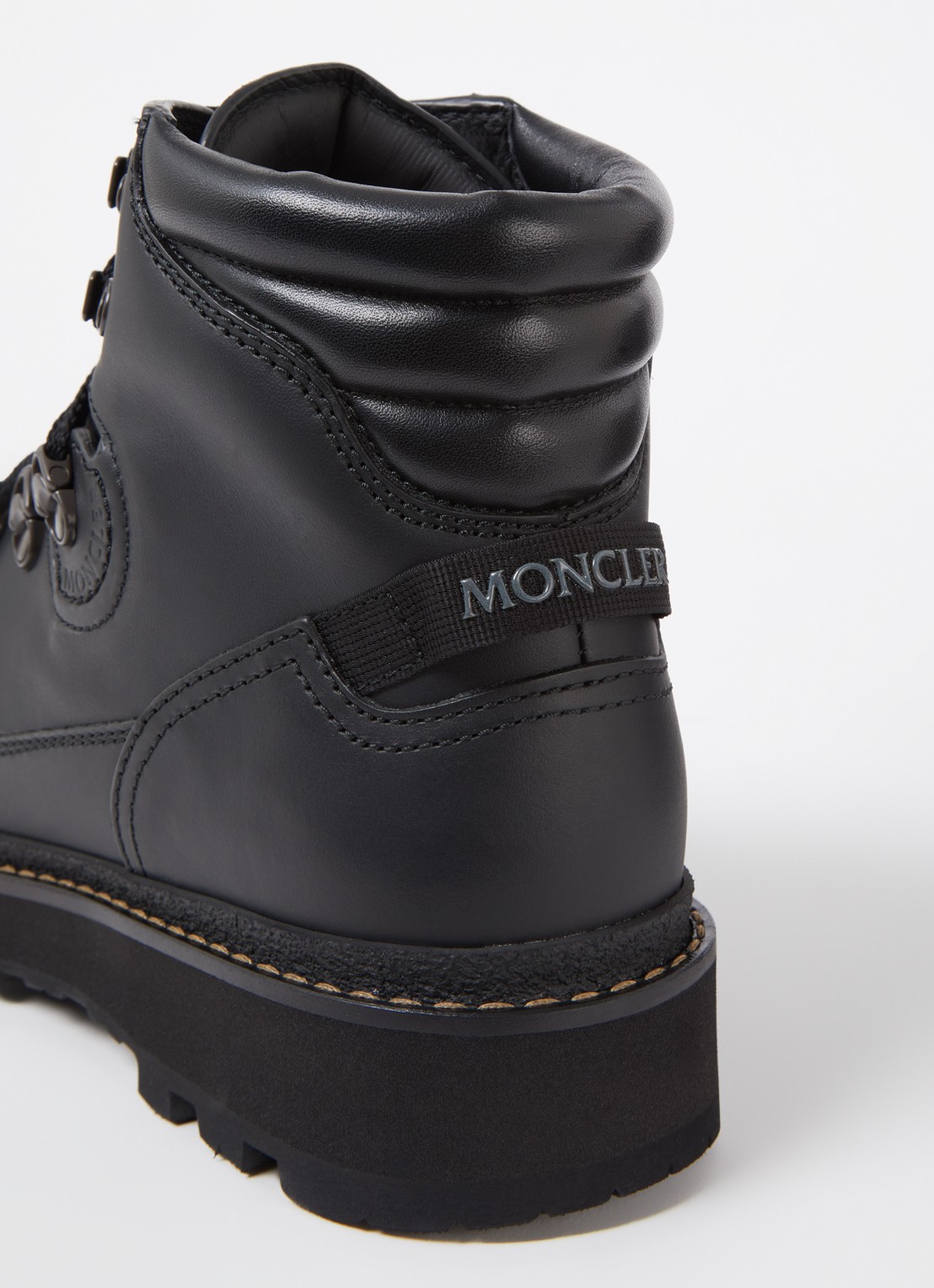 Moncler Peka Trek veterboot met kalfsleren details - detail 3 zwart