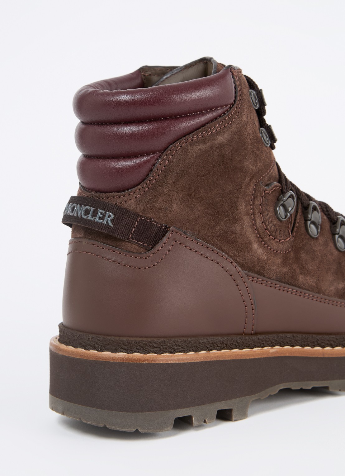 Moncler Peka Trek veterboot met kalfsleren details - detail 5 bruin