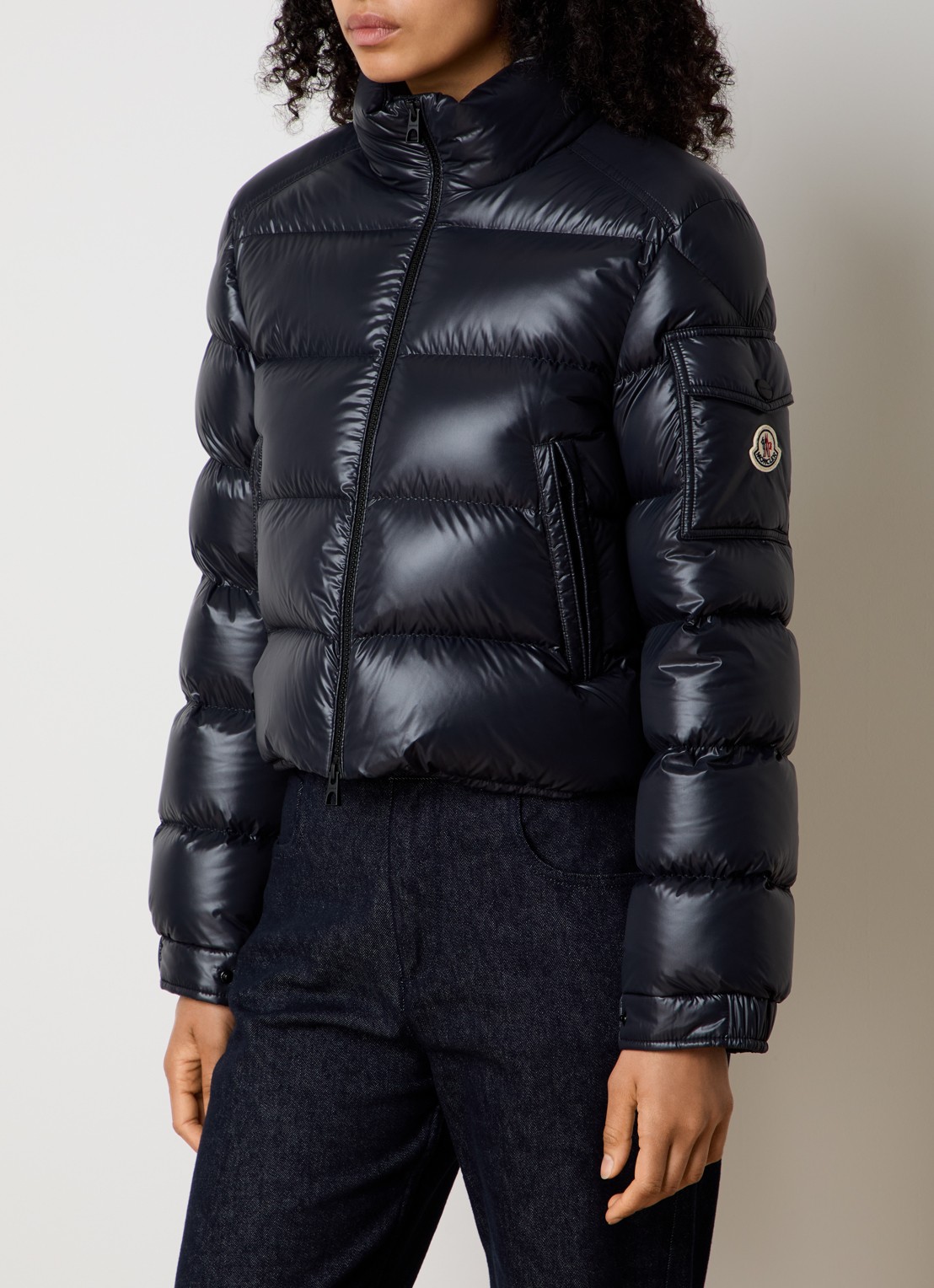 Moncler Petra gewatteerd jack met donsvulling en logo - detail 2 zwart