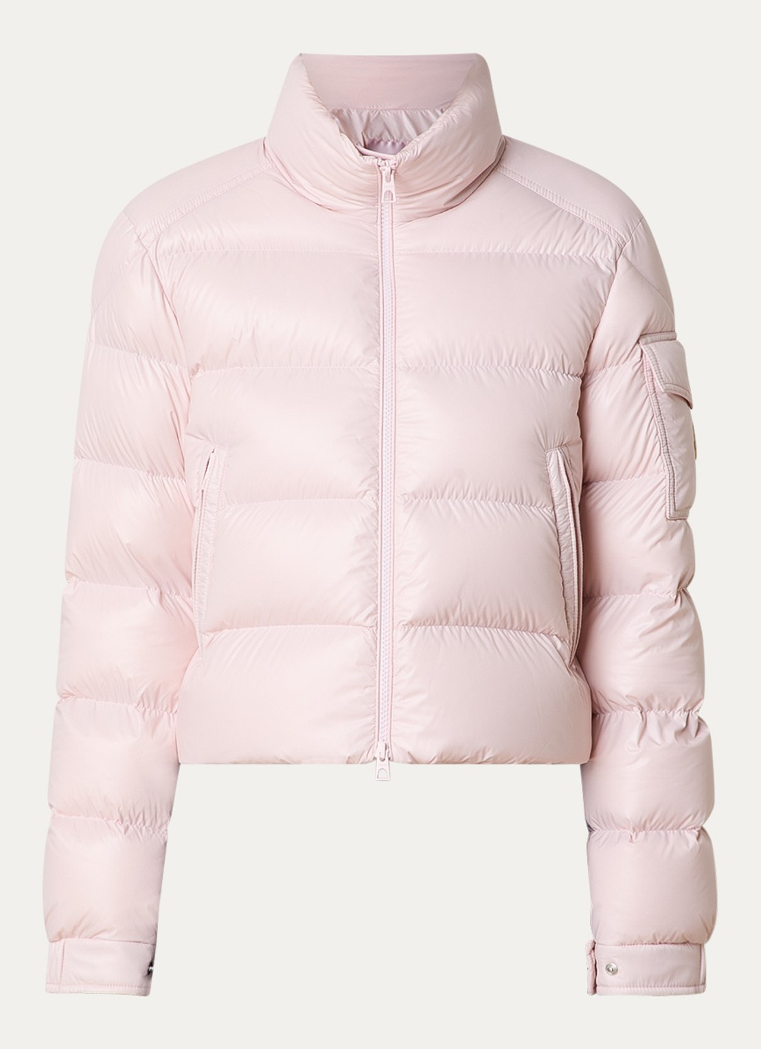Moncler Petra gewatteerd jack met donsvulling en logo - voorkant 5 fuchsia