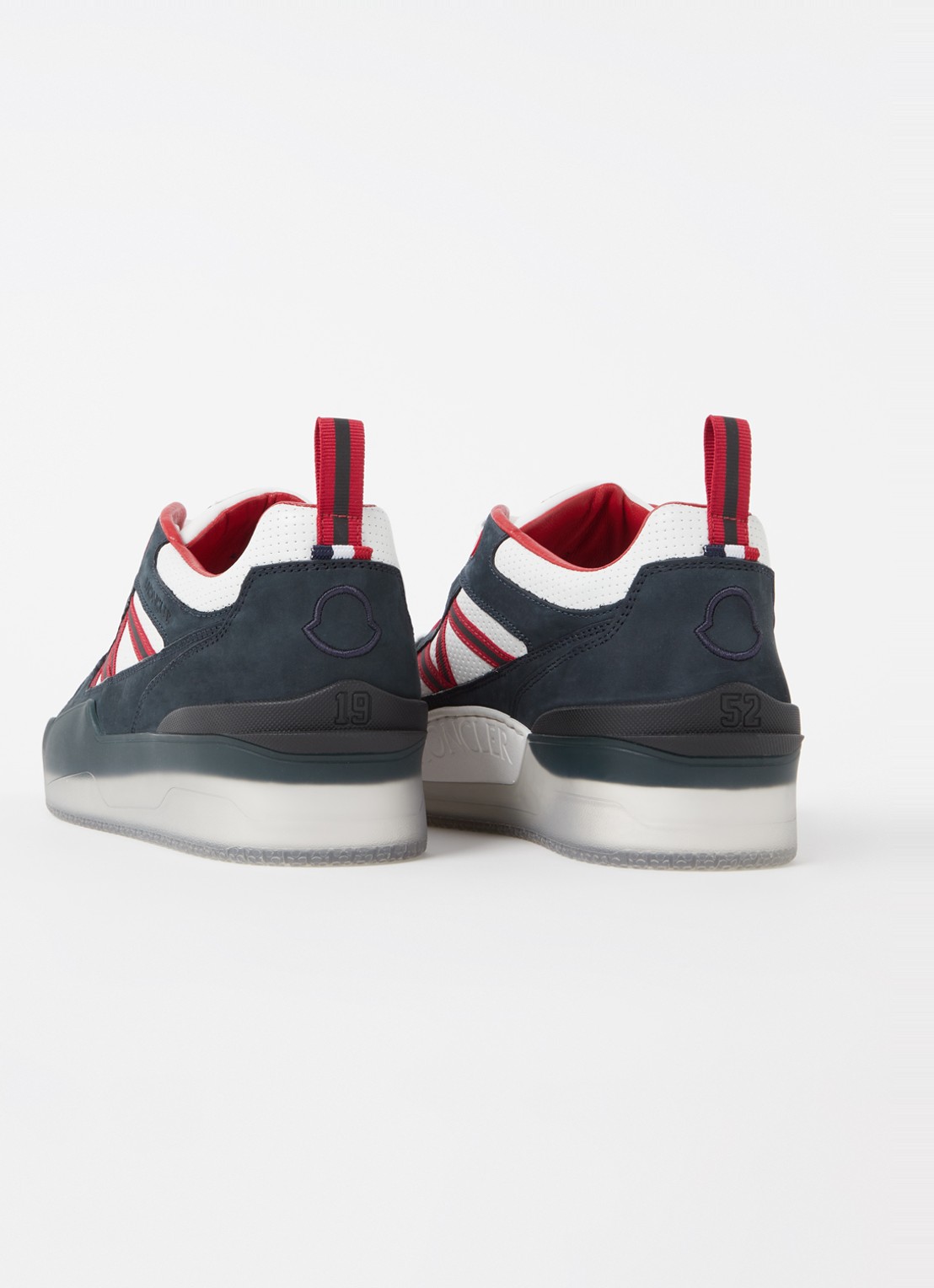 Moncler Pivot Low sneaker van leer met nubuck details - detail 4 wit