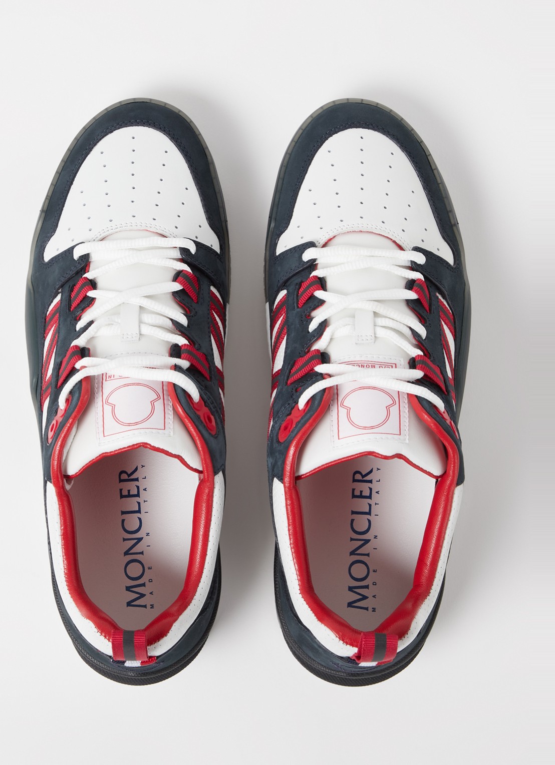 Moncler Pivot Low sneaker van leer met nubuck details - detail 5 wit